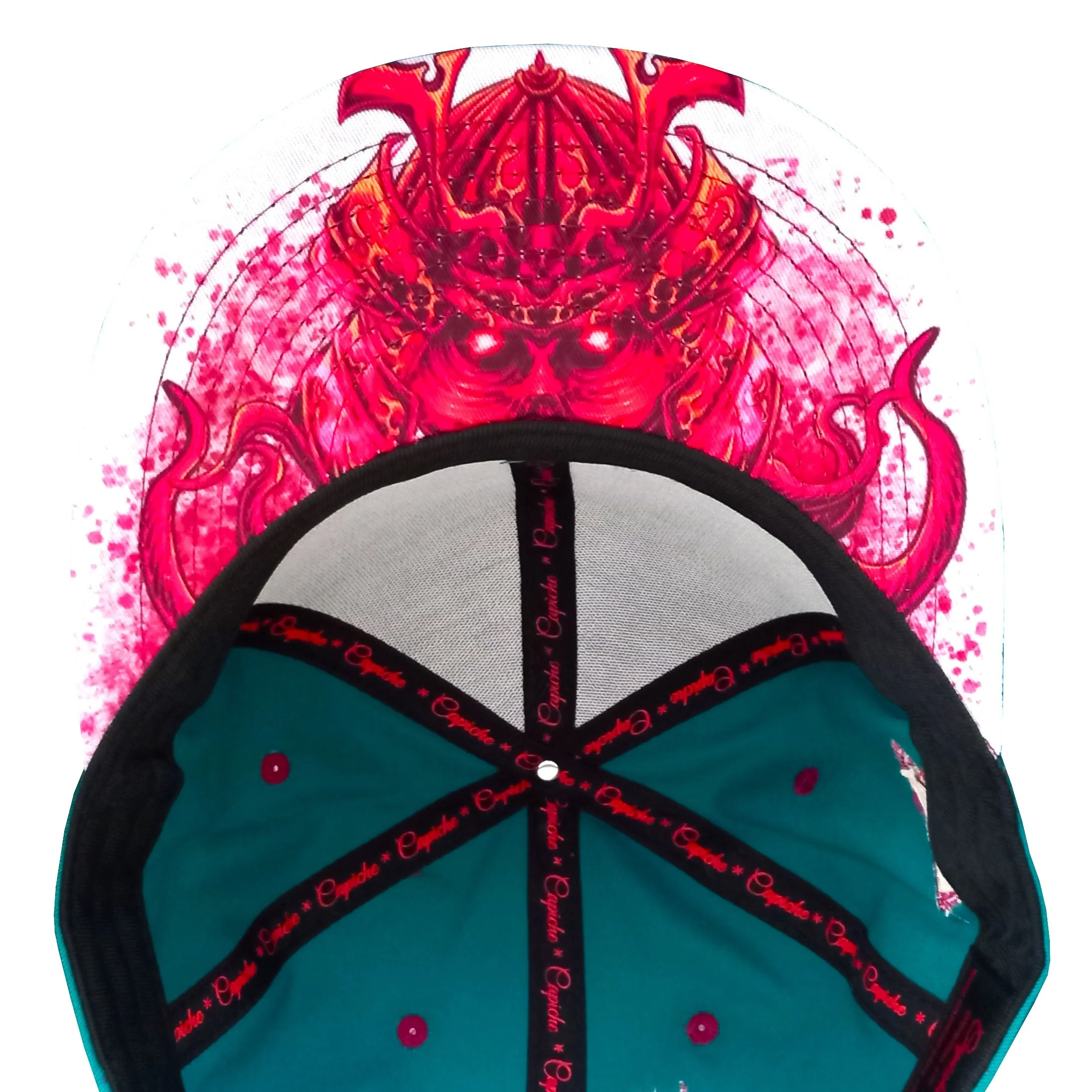 Red Samurai Snapback - Green Petrol/Red Stitches - Image 10