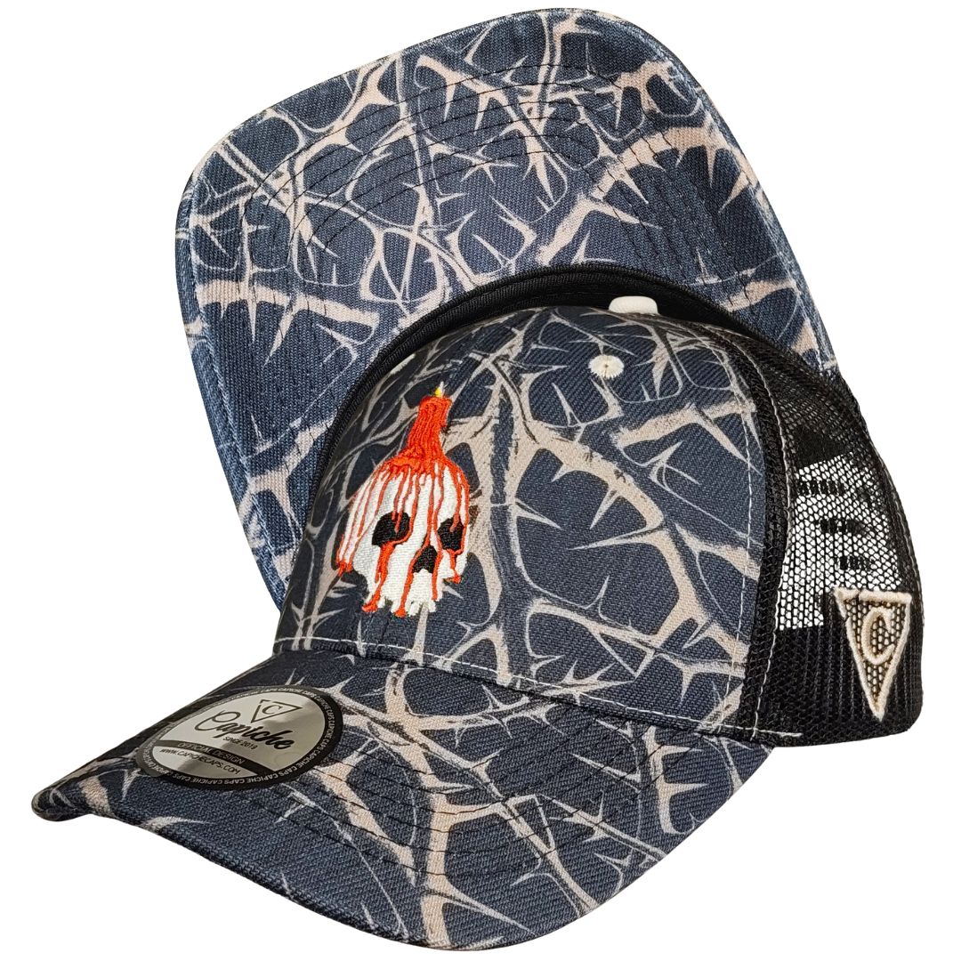 Decay Trucker Cap - Black/Beige Branches