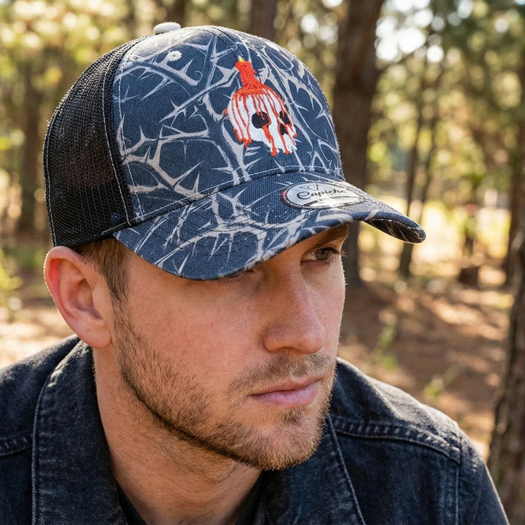 Decay Trucker Cap - Black/Beige Branches - Image 2