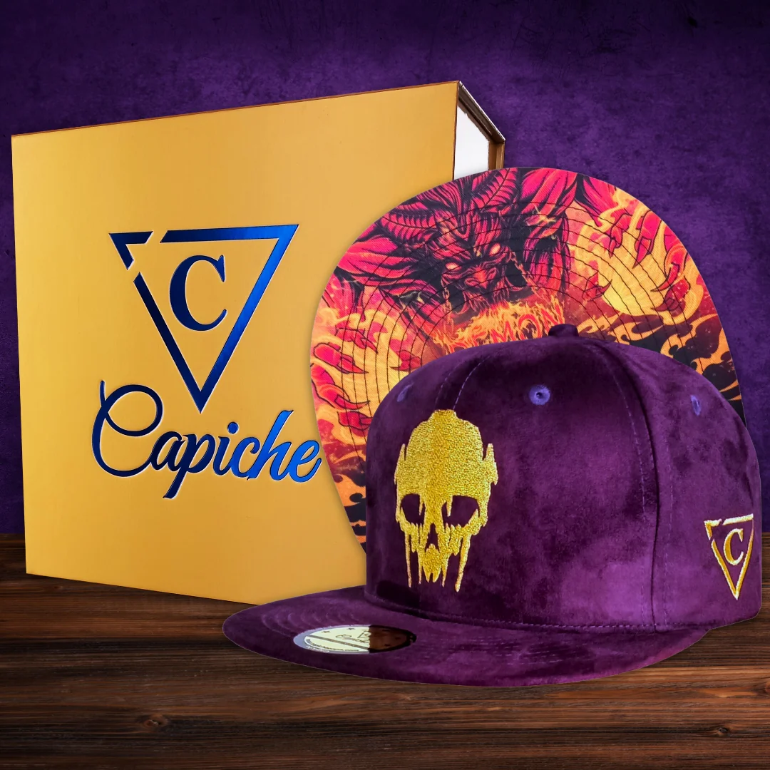 Demon Snapback - Purple Suede & Golden Thread - Image 3