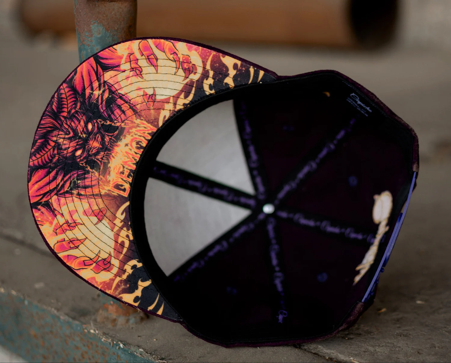 Demon Snapback - Purple Suede & Golden Thread - Image 4