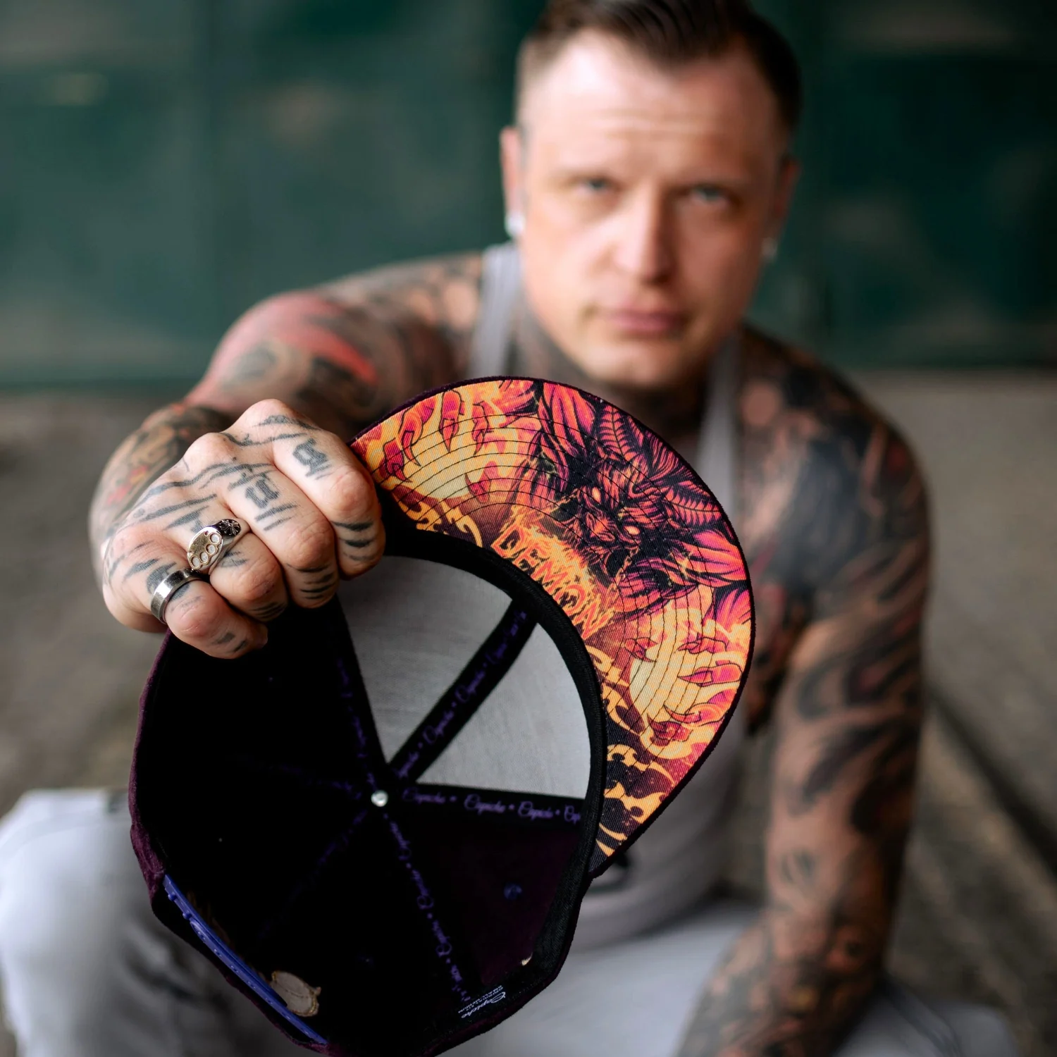 Demon Snapback - Purple Suede & Golden Thread - Image 6