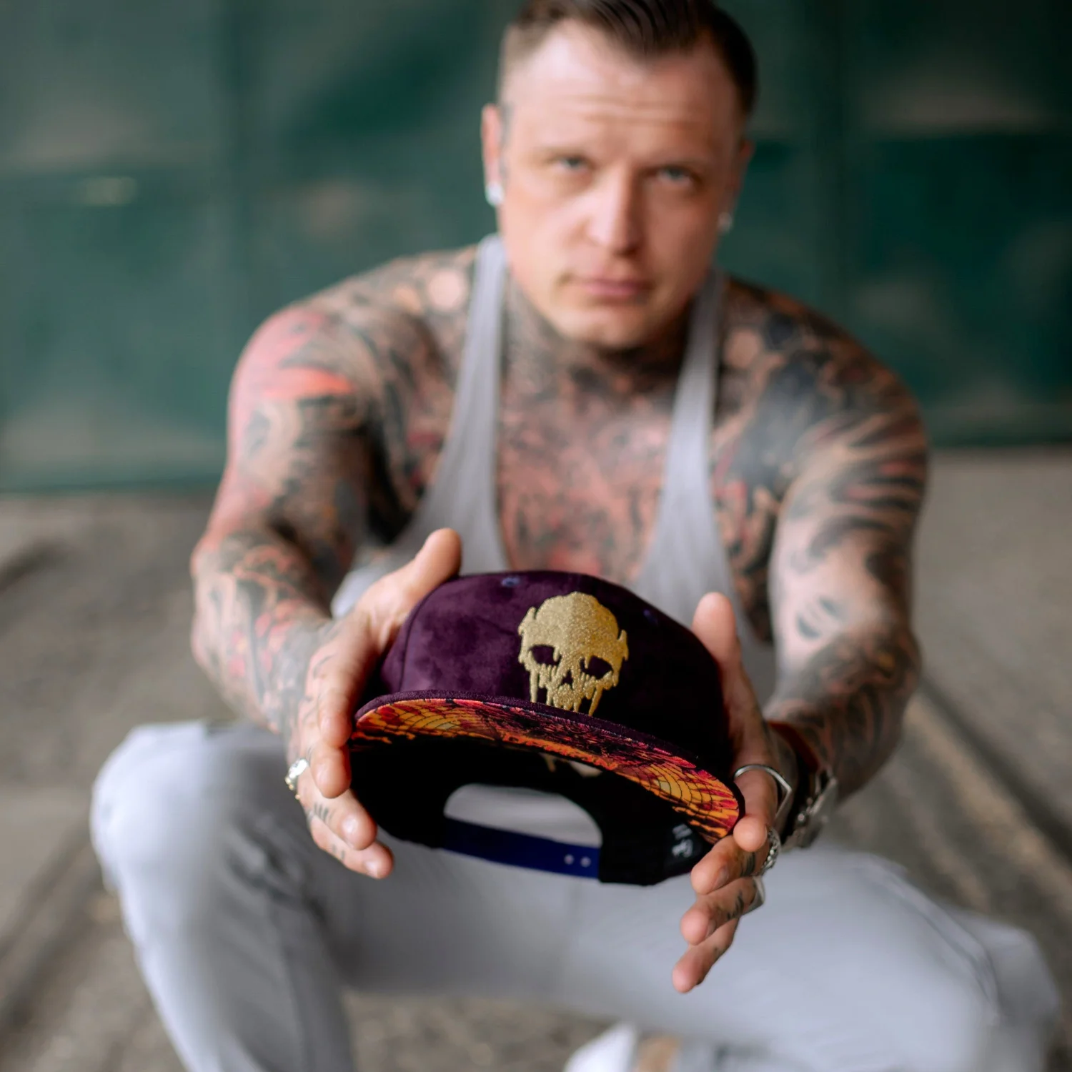 Demon Snapback - Purple Suede & Golden Thread - Image 9
