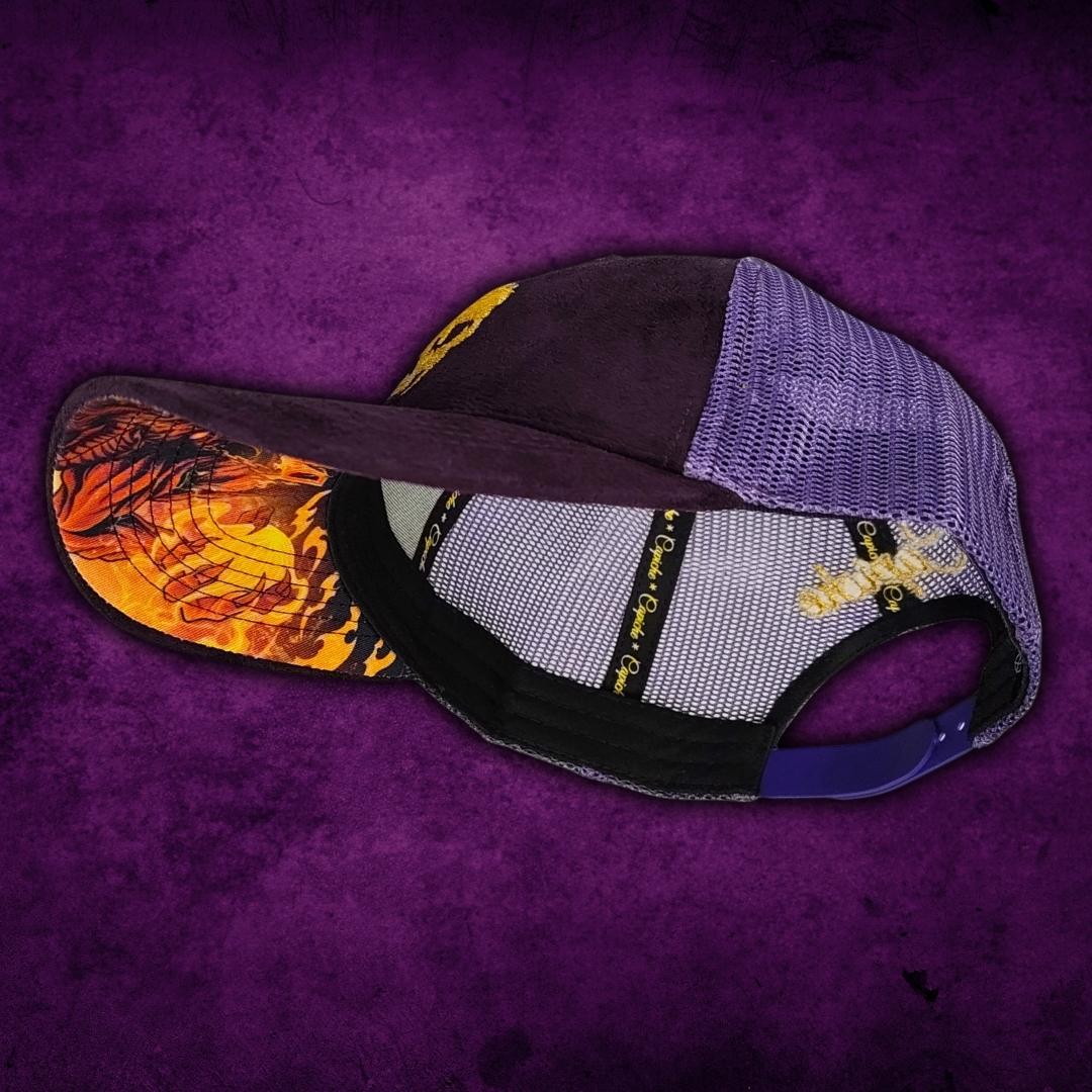 Demon Trucker Cap - Purple Suede & Golden Thread - Image 4