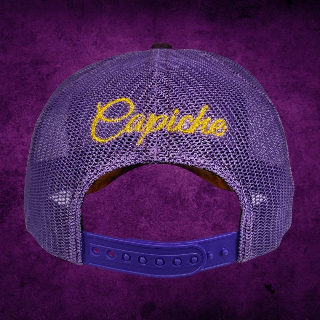 Demon Trucker Cap - Purple Suede & Golden Thread - Image 6