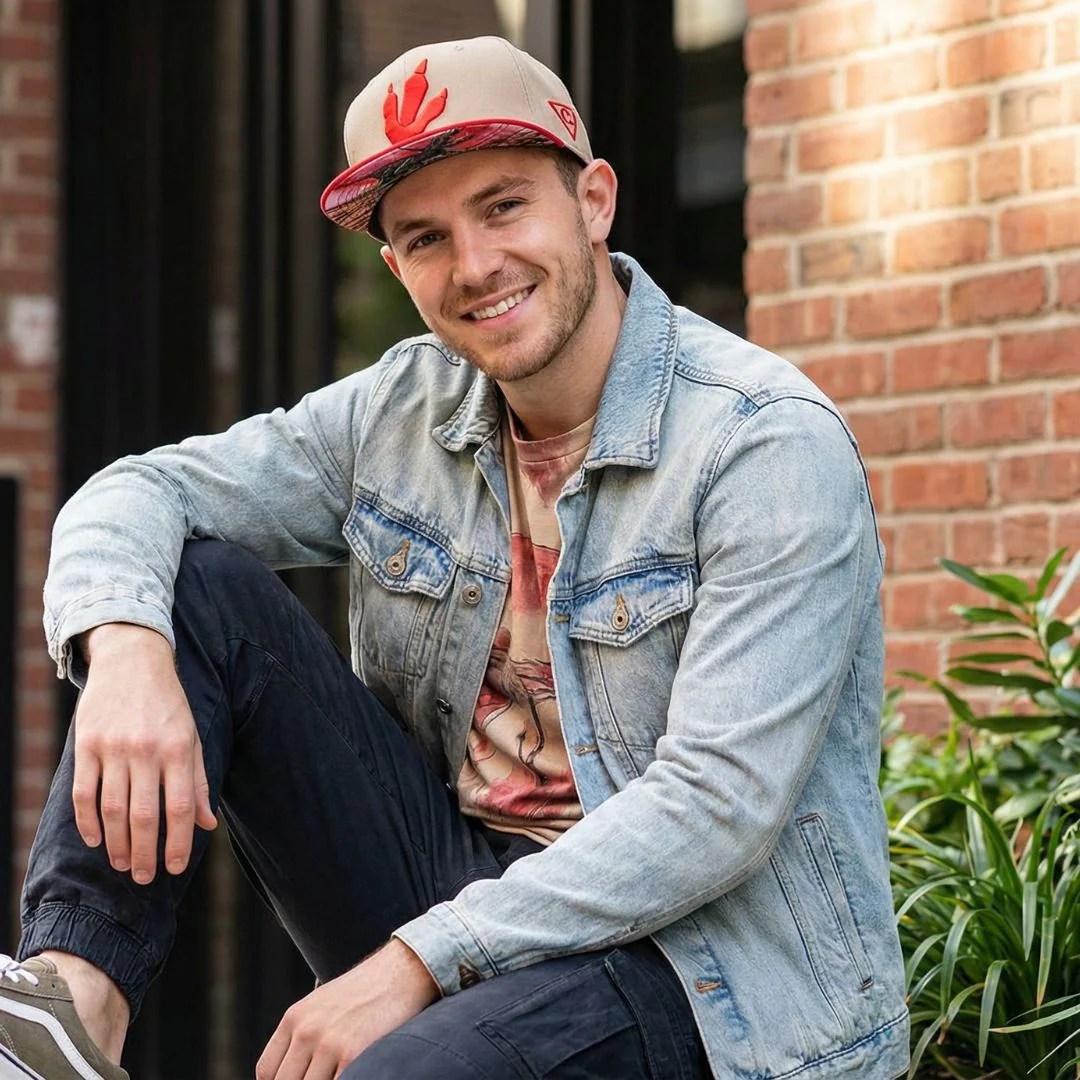 Dimorphodon Snapback - Beige/Red - Image 5