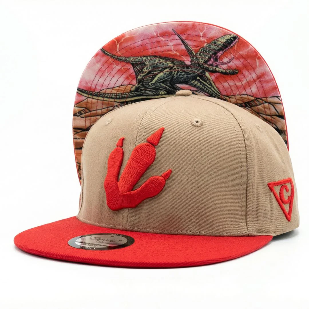 Dimorphodon Snapback - Beige/Red - Image 7