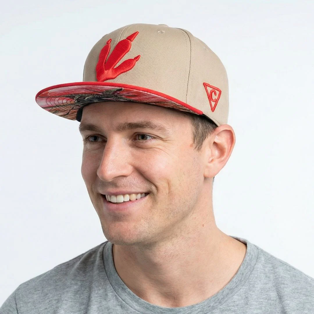 Dimorphodon Snapback - Beige/Red - Image 9