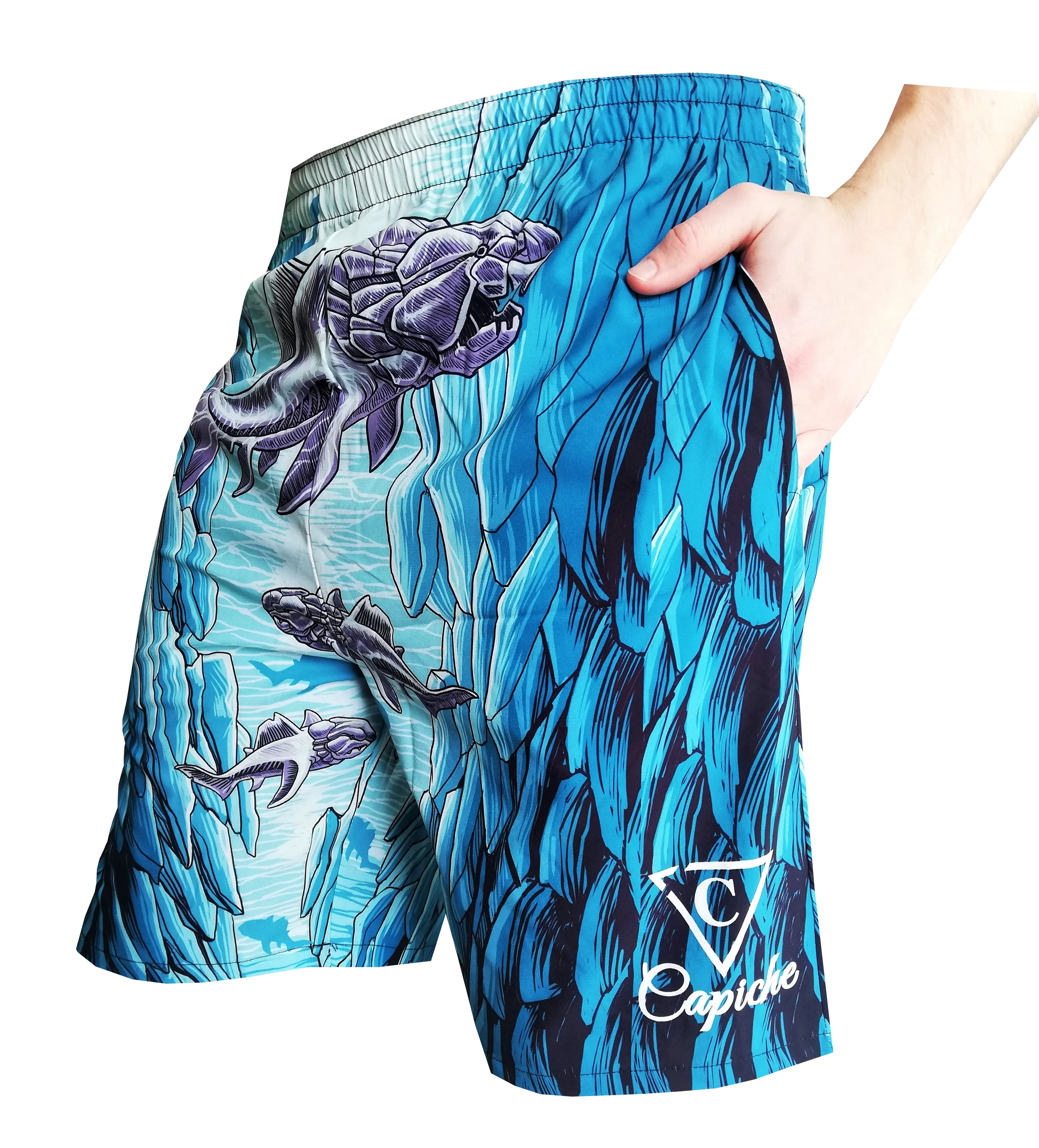Dunkleosteus Swim Short - Blue - Image 3