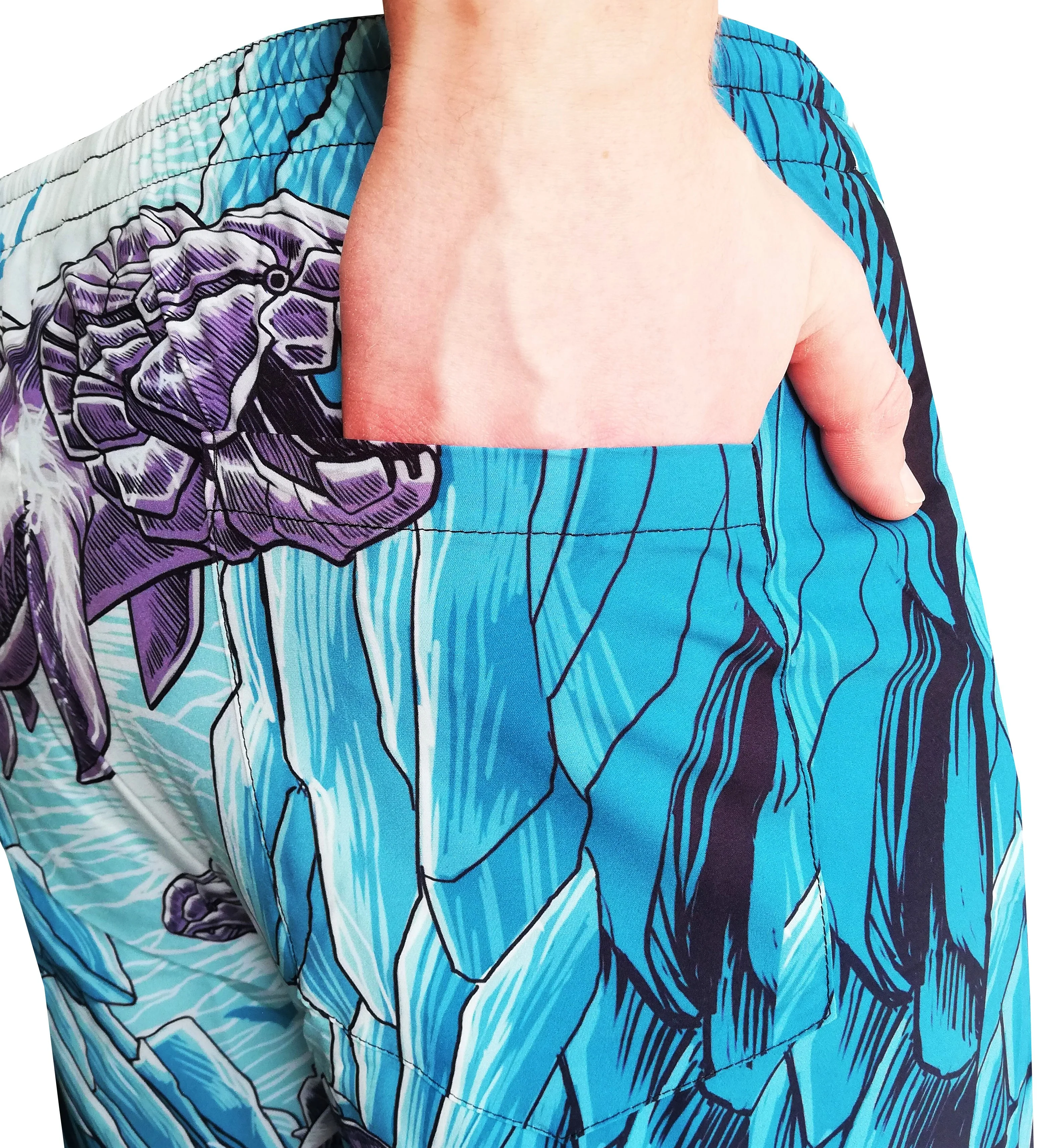Dunkleosteus Swim Short - Blue - Image 4