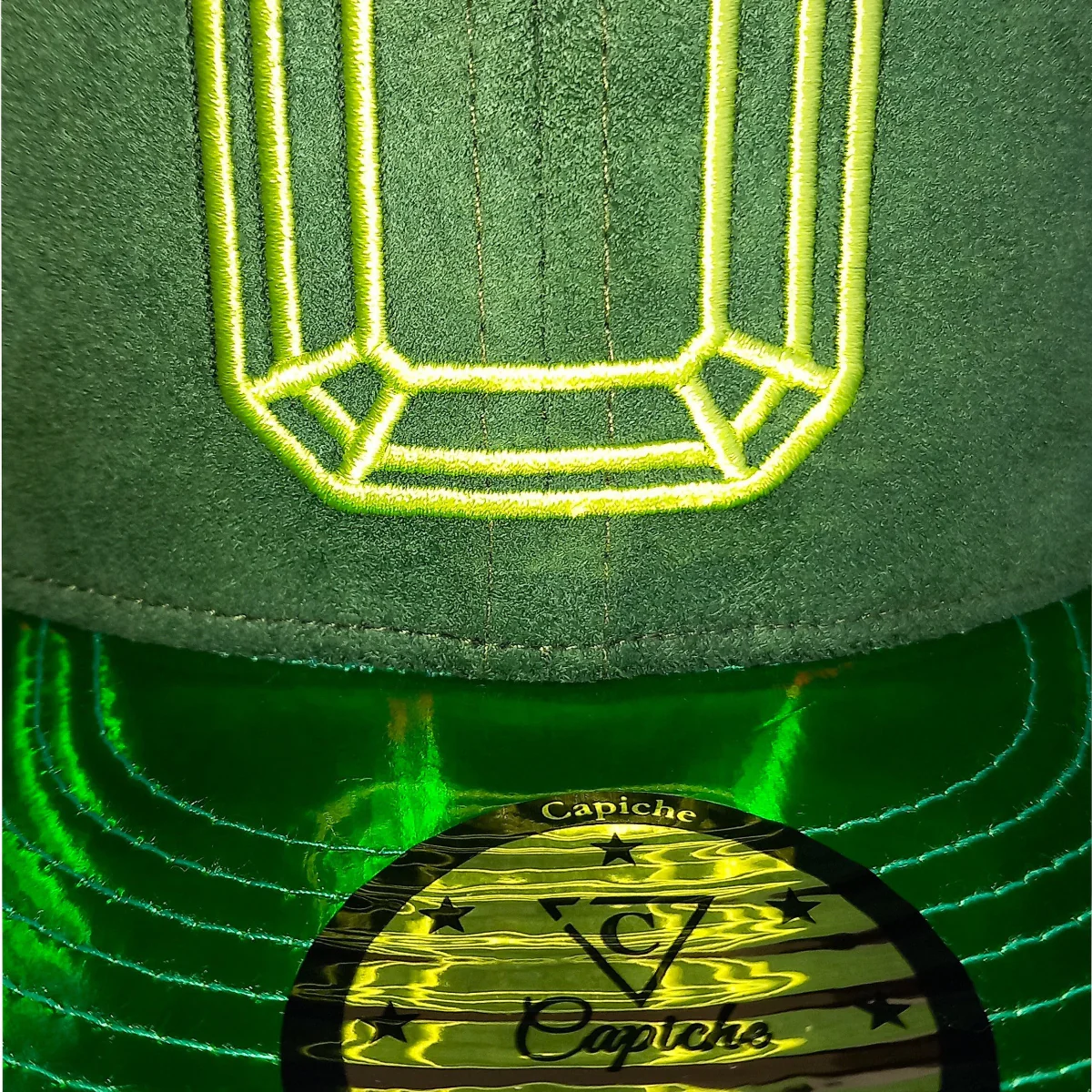 Emerald Suede Snapback - Green Holographic Brim - Image 5