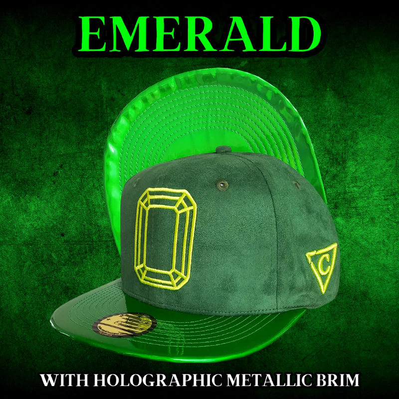 Emerald Suede Snapback - Green Holographic Brim - Image 8