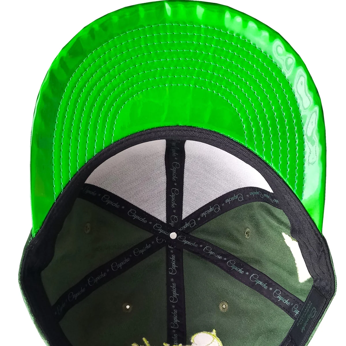 Emerald Suede Snapback - Green Holographic Brim - Image 9