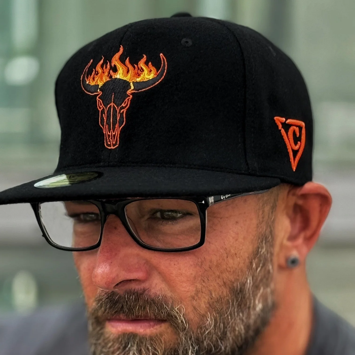 Fire Bull Snapback - Black Soft Felt Fabric - Image 18