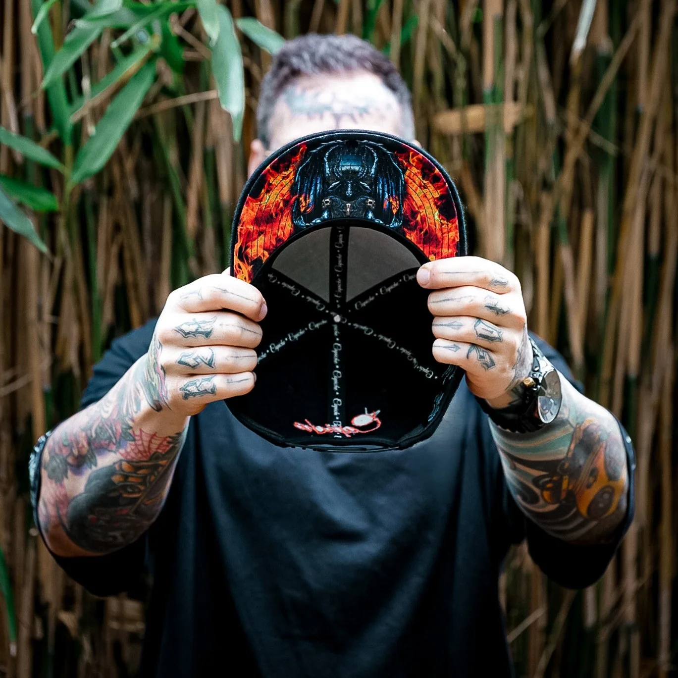 Fire Bull Snapback - Black Soft Felt Fabric - Image 5