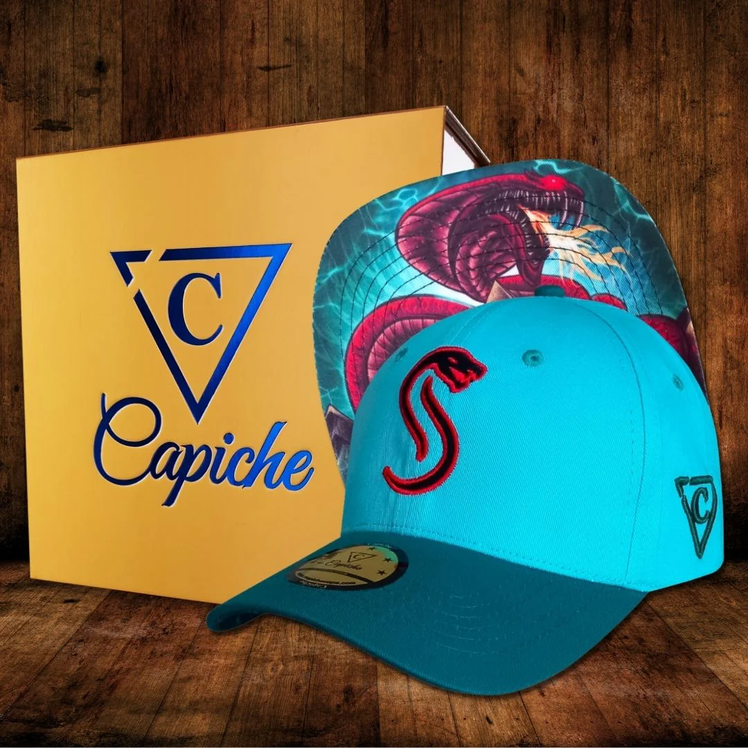 Fire Snake Curved Cap - Blue - Image 3