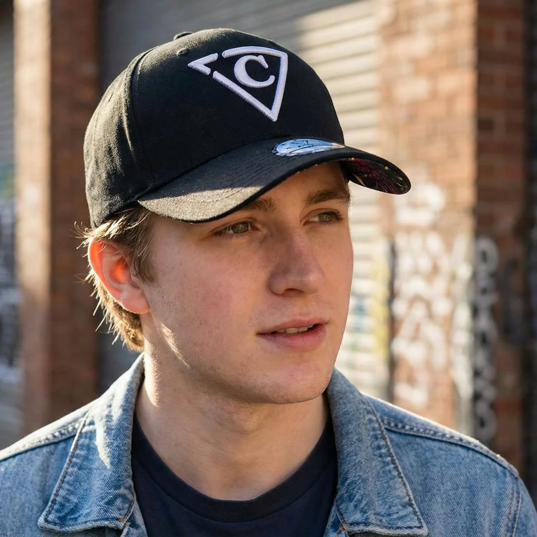 Focused Owl Curved Baseball Cap - Black - Image 3