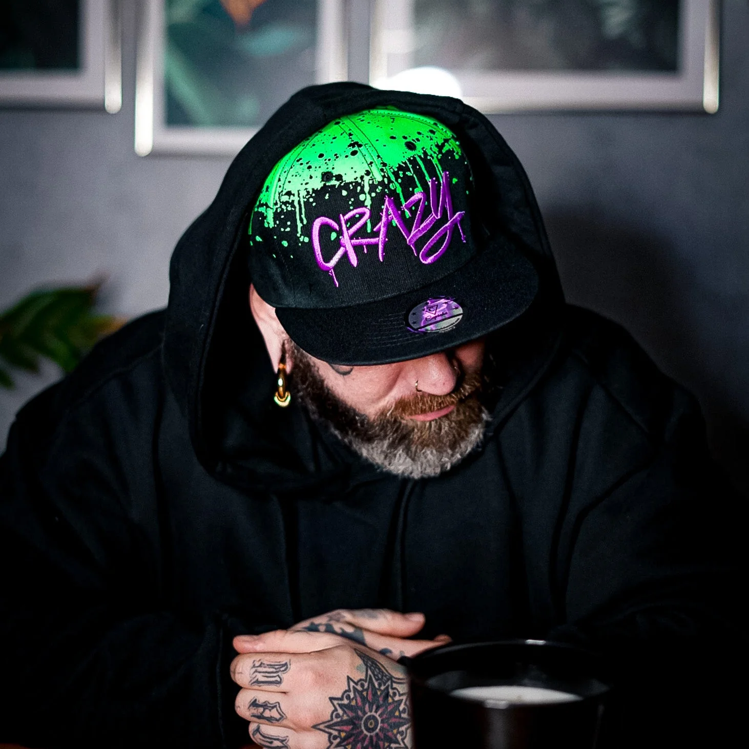 Freestyler Snapback - Black/Green Graffiti Spray - Image 10