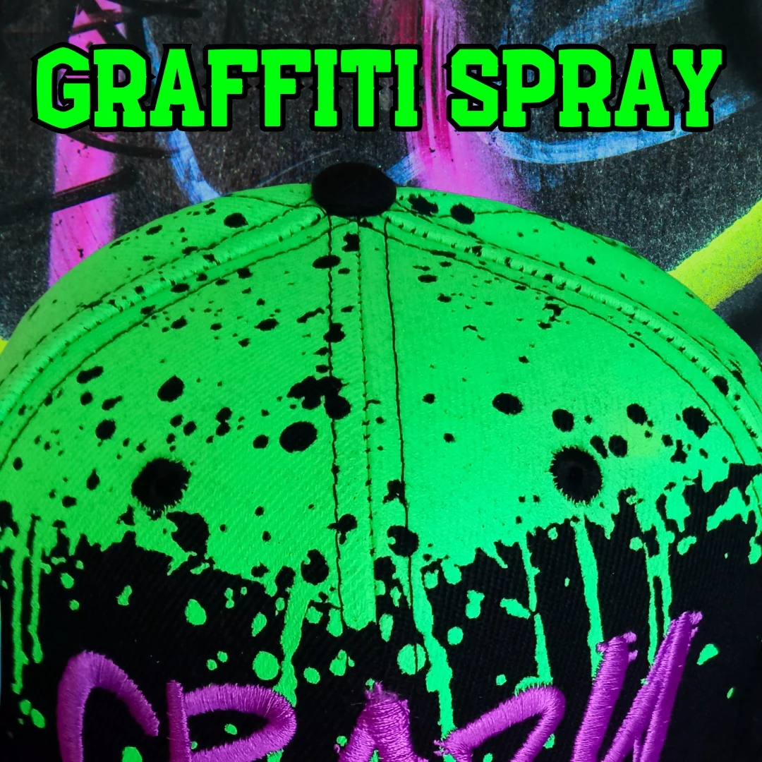 Freestyler Snapback - Black/Green Graffiti Spray - Image 12