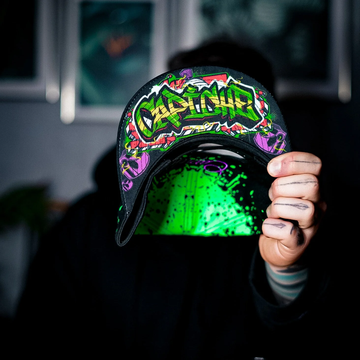 Freestyler Snapback - Black/Green Graffiti Spray - Image 6