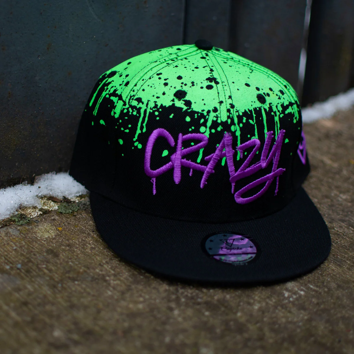 Freestyler Snapback - Black/Green Graffiti Spray - Image 8