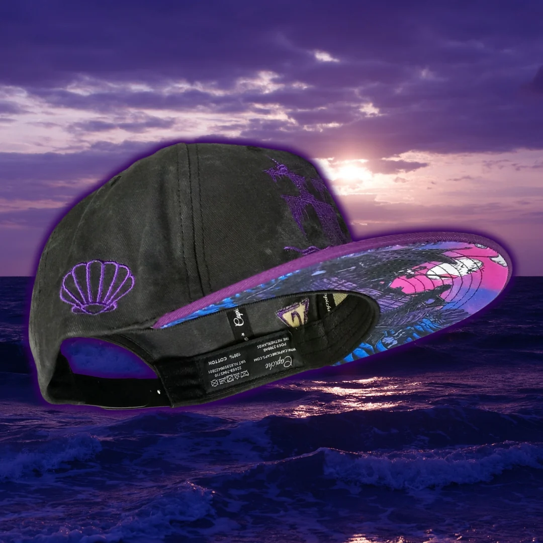 Full Moon Attack Snapback - Washed Dark Grey/Purple - Image 11