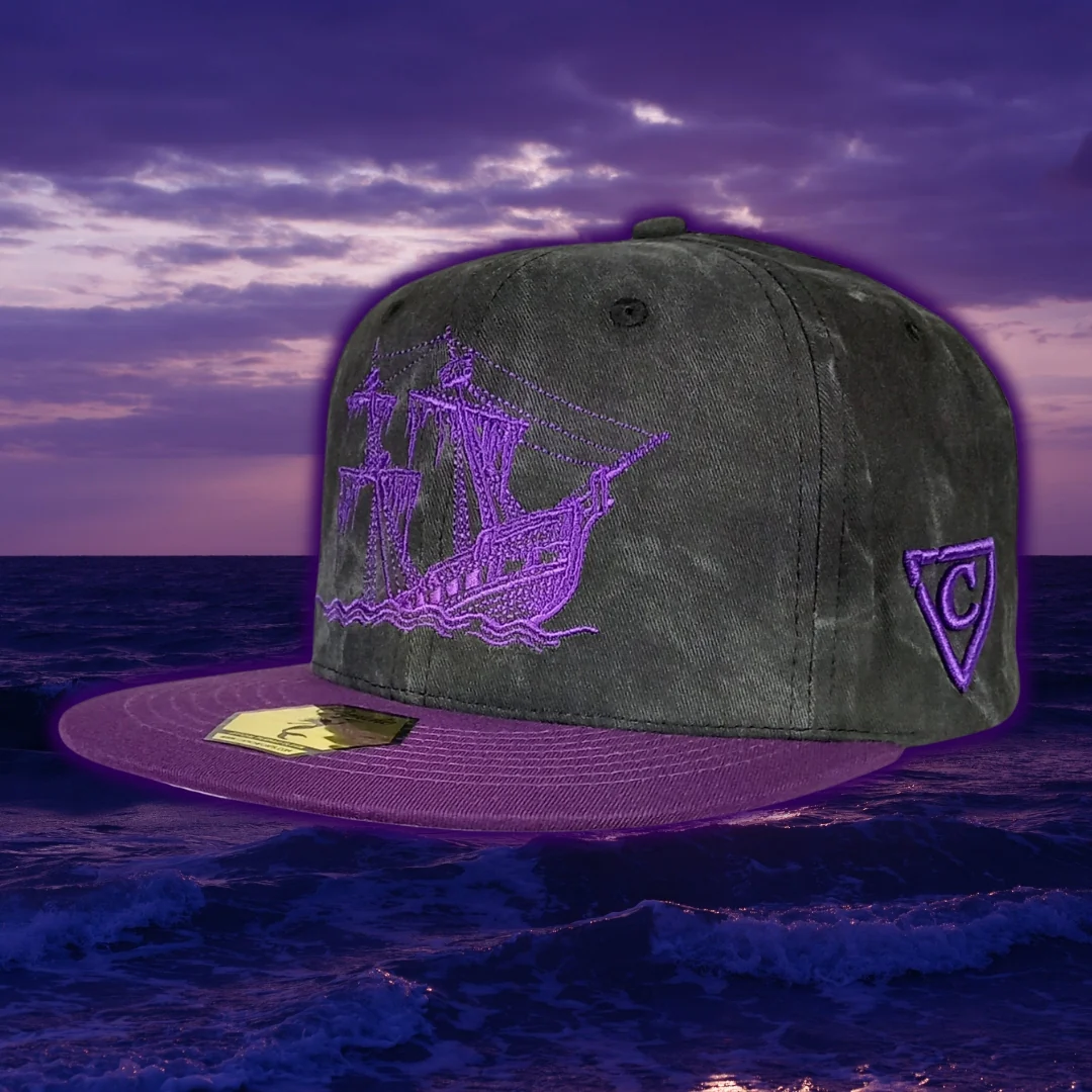 Full Moon Attack Snapback - Washed Dark Grey/Purple - Image 12