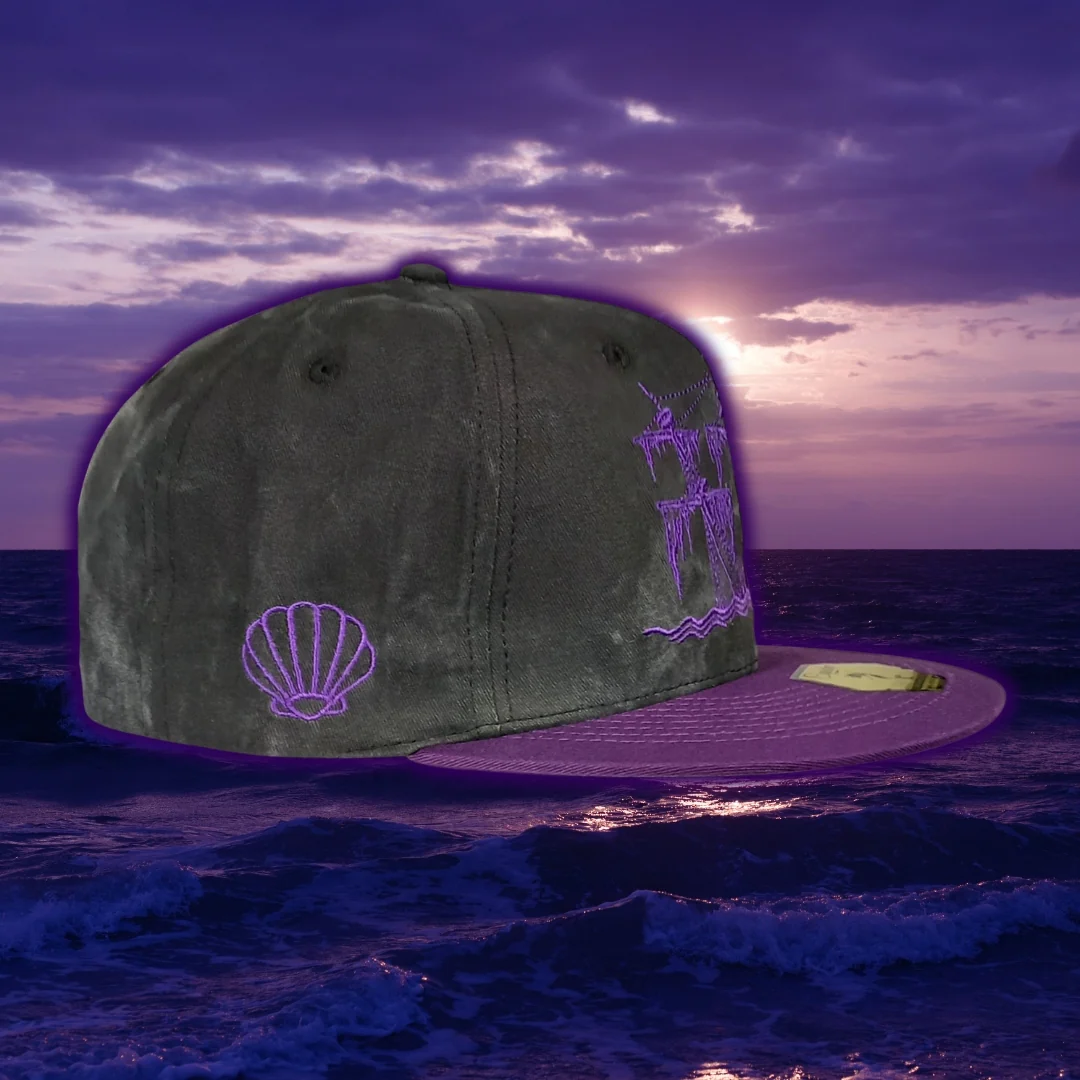 Full Moon Attack Snapback - Washed Dark Grey/Purple - Image 16