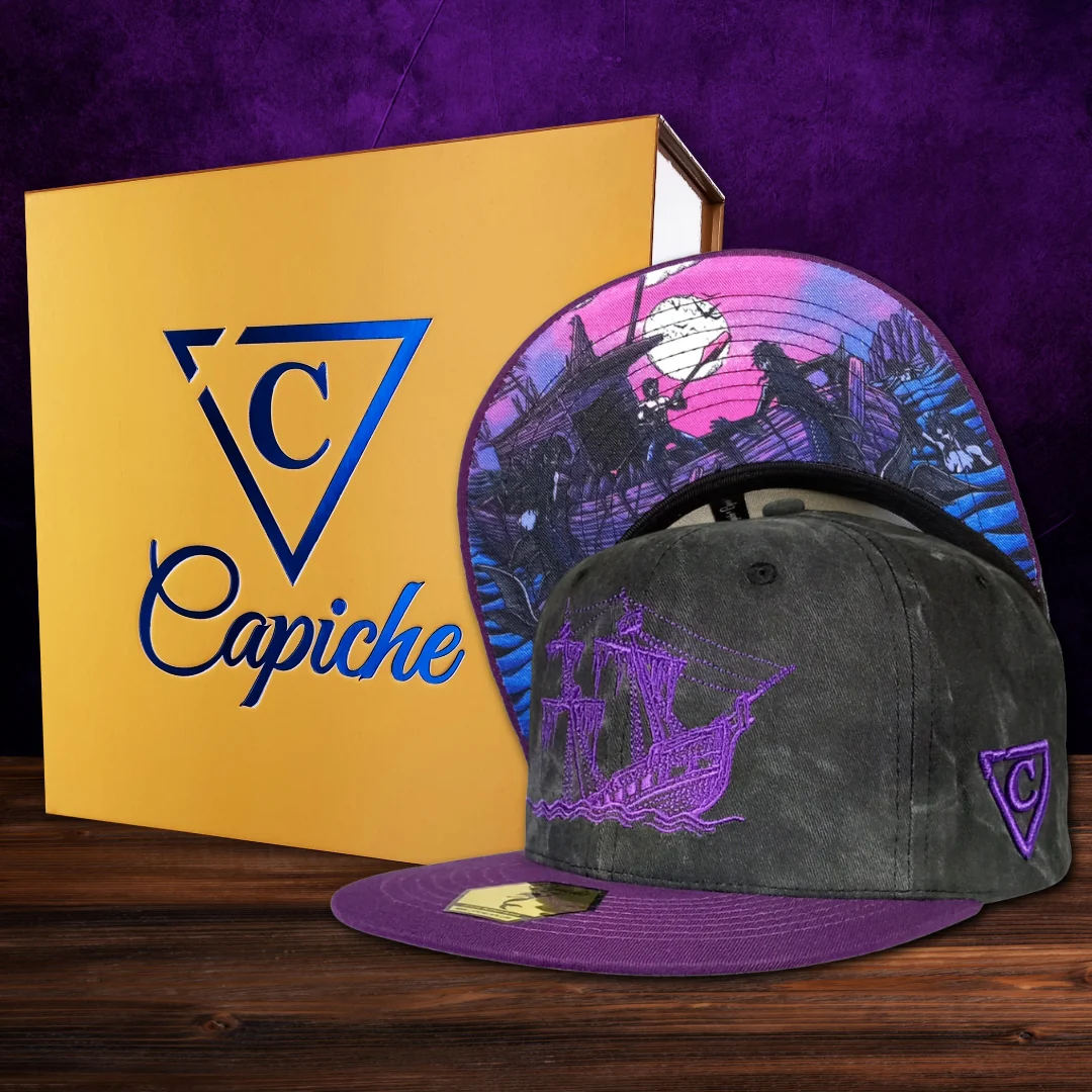 Full Moon Attack Snapback - Washed Dark Grey/Purple - Image 3