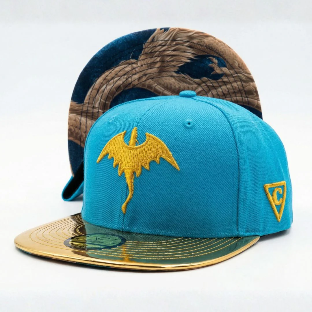 Golden Dragon Snapback - Blue/Gold - Image 13