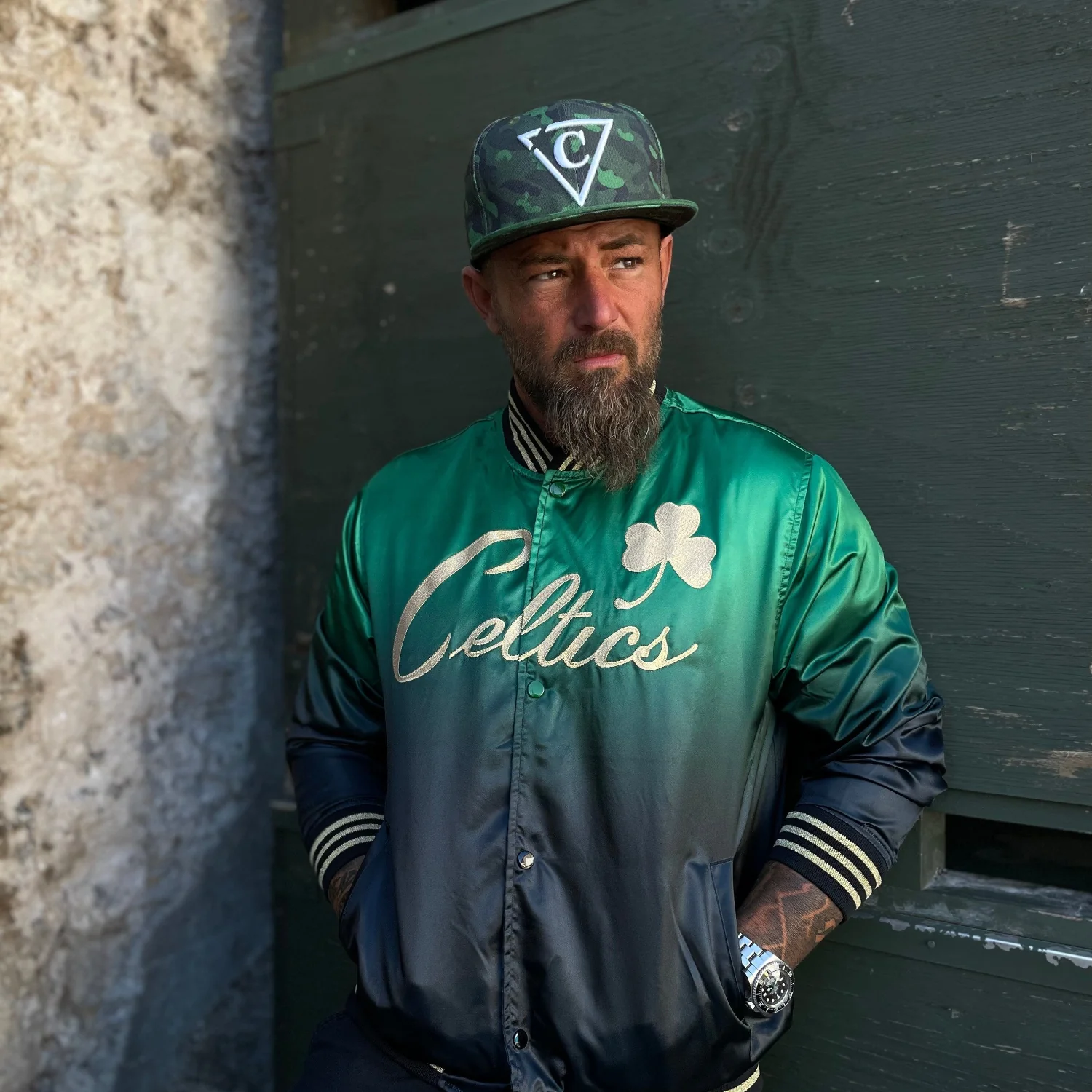 Green Camo Snapback - Suede Brim - Image 10