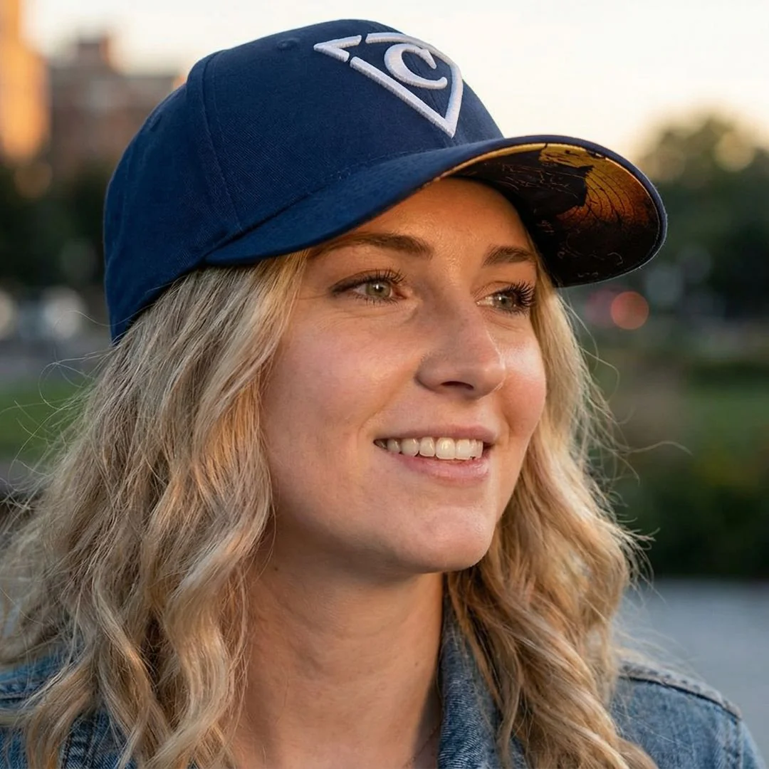 Haunted Place Curved Baseball Cap - Dark Blue - Image 3