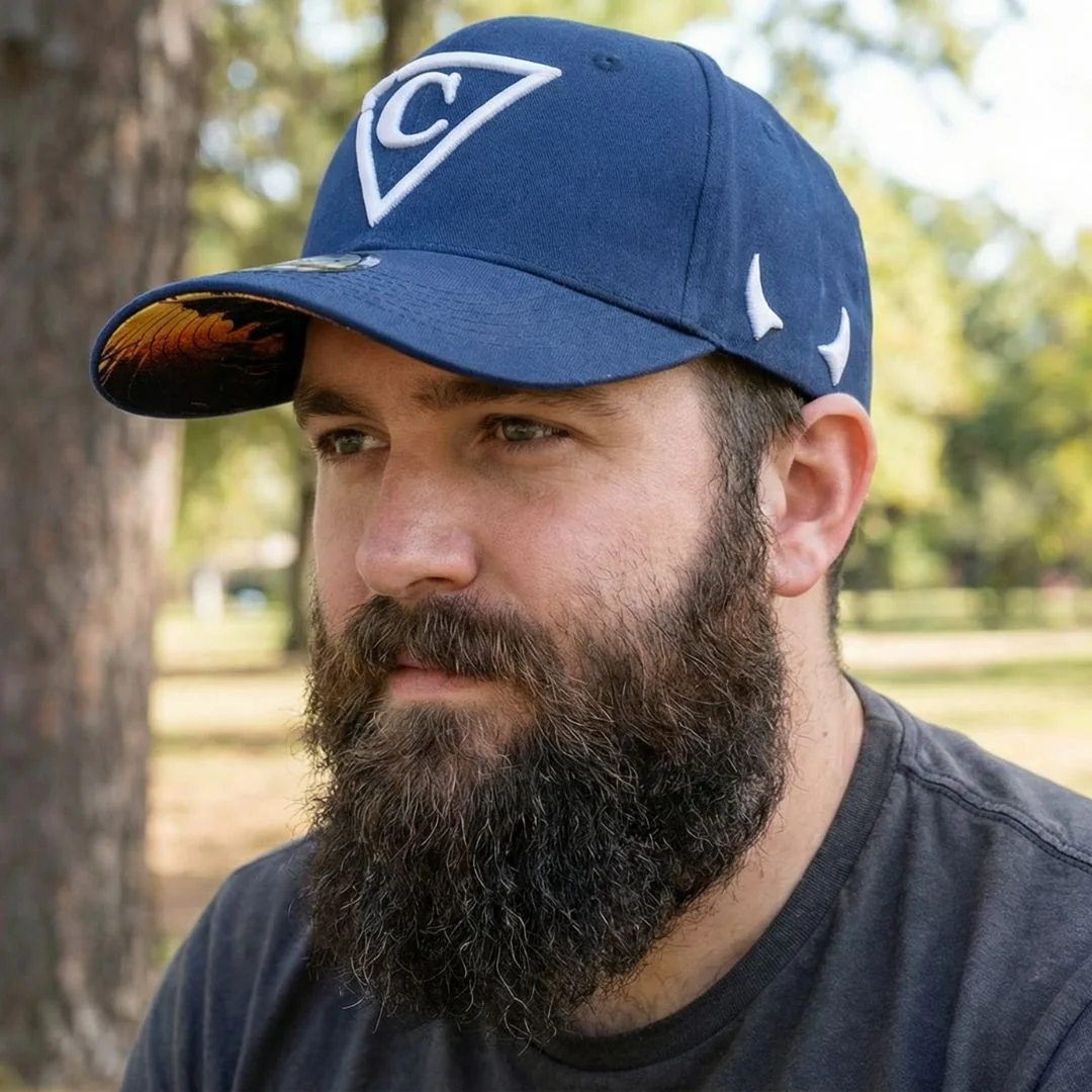 Haunted Place Curved Baseball Cap - Dark Blue - Image 4