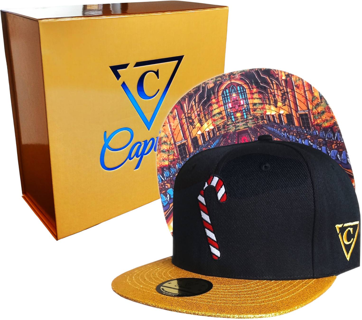 Holiday Feast Snapback - Black/Gold Glitter - Image 3
