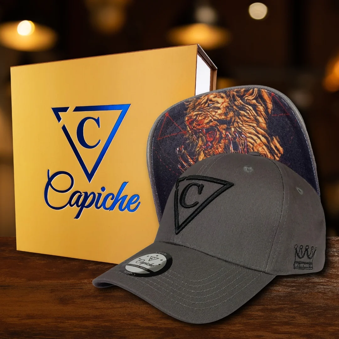Hungry Lion Curved Baseball Cap - Grey - Image 5