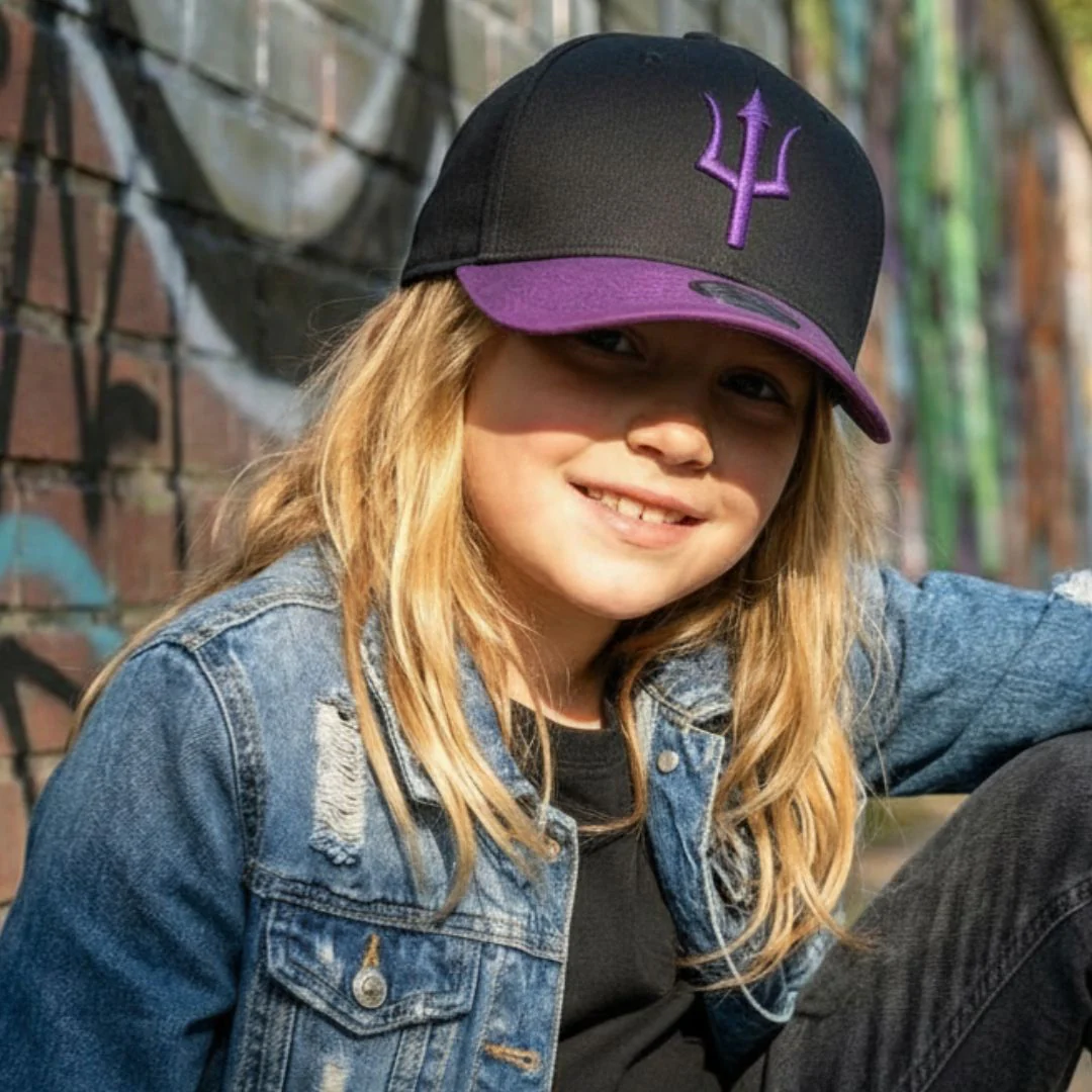 Hydra Curved Cap Child Size - Black/Purple - Image 5