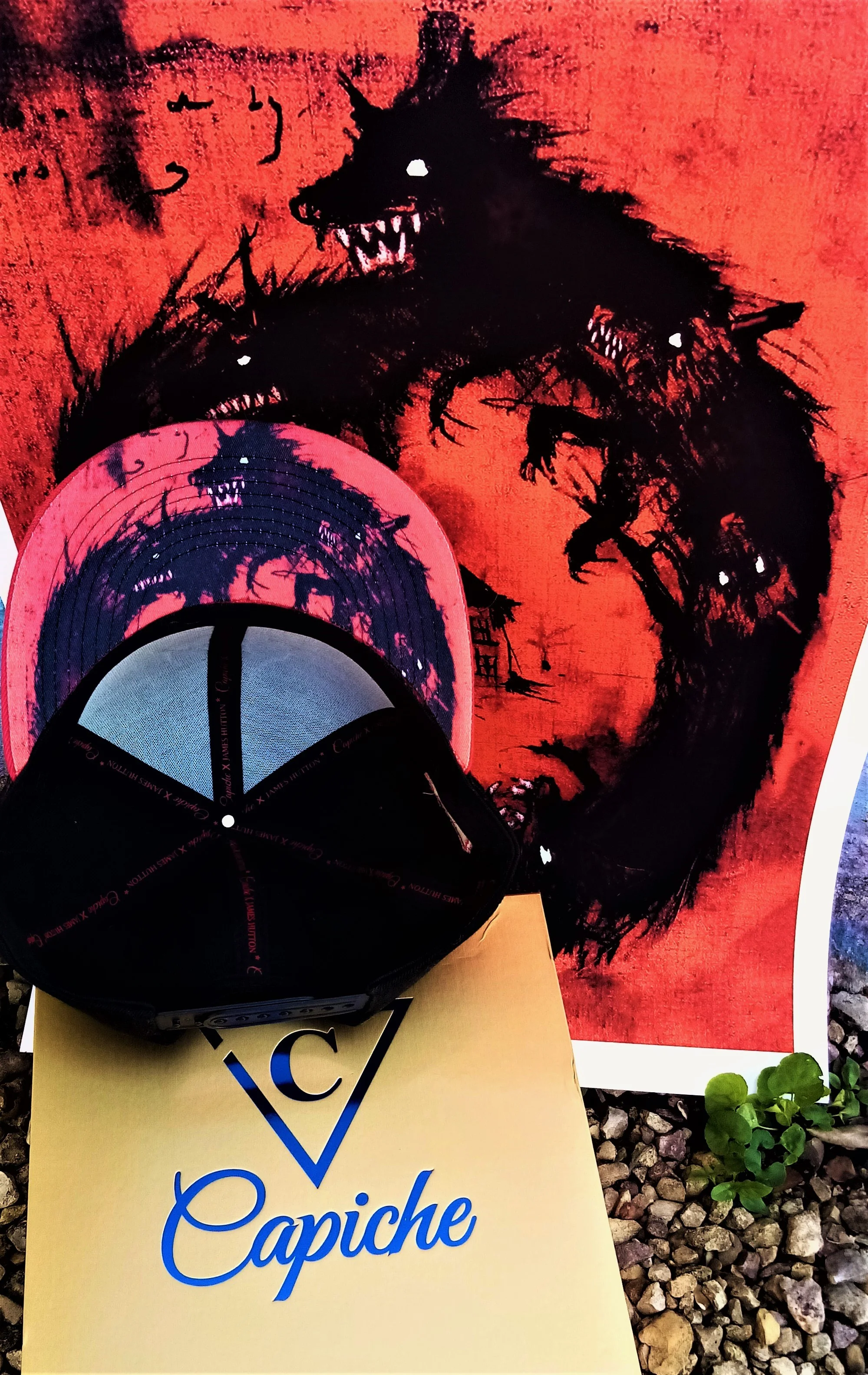 James Hutton x Capiche Collab Snapback - Black/Red - Image 3