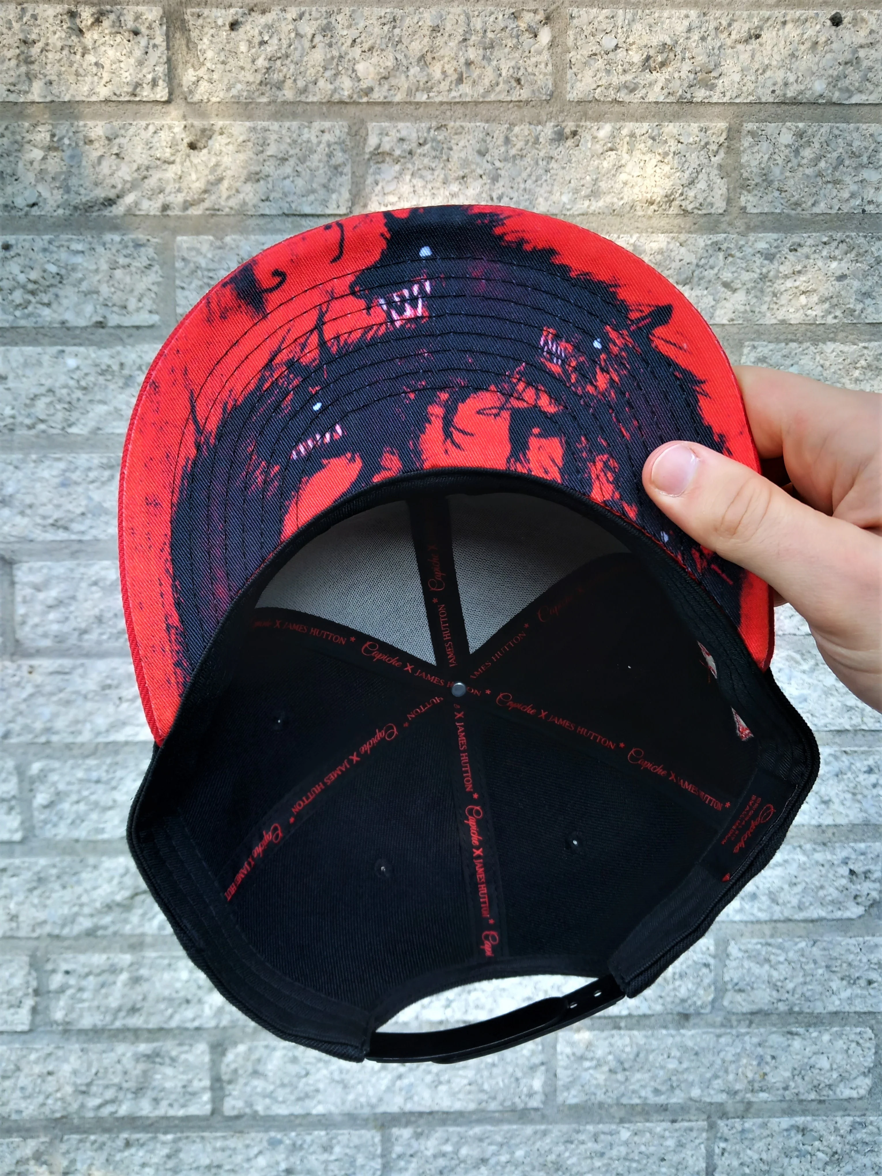 James Hutton x Capiche Collab Snapback - Black/Red - Image 8