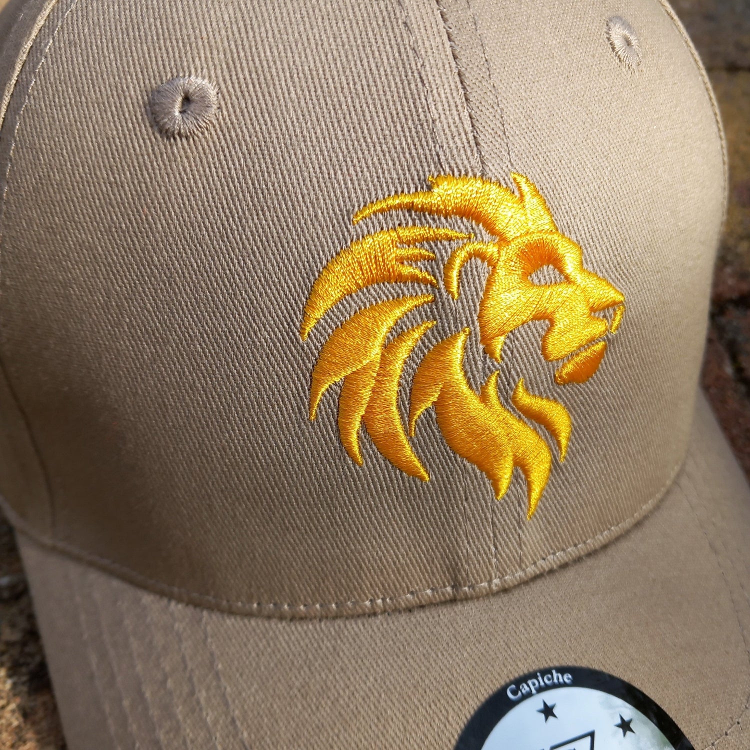 Lion Curved Baseball Cap - Beige - Image 8