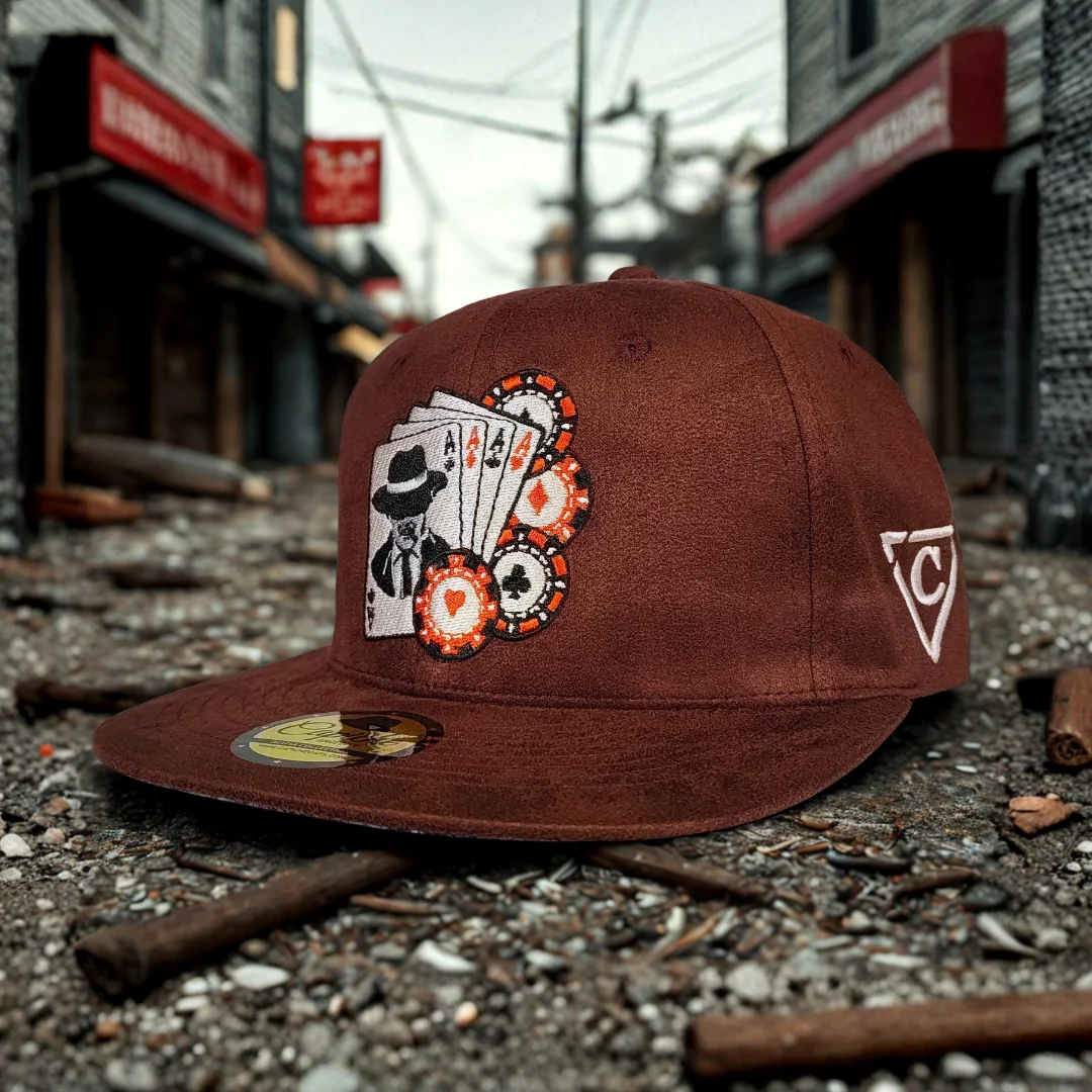 Mafia Poker Snapback No. 1 - Burgundy Suede - Image 4