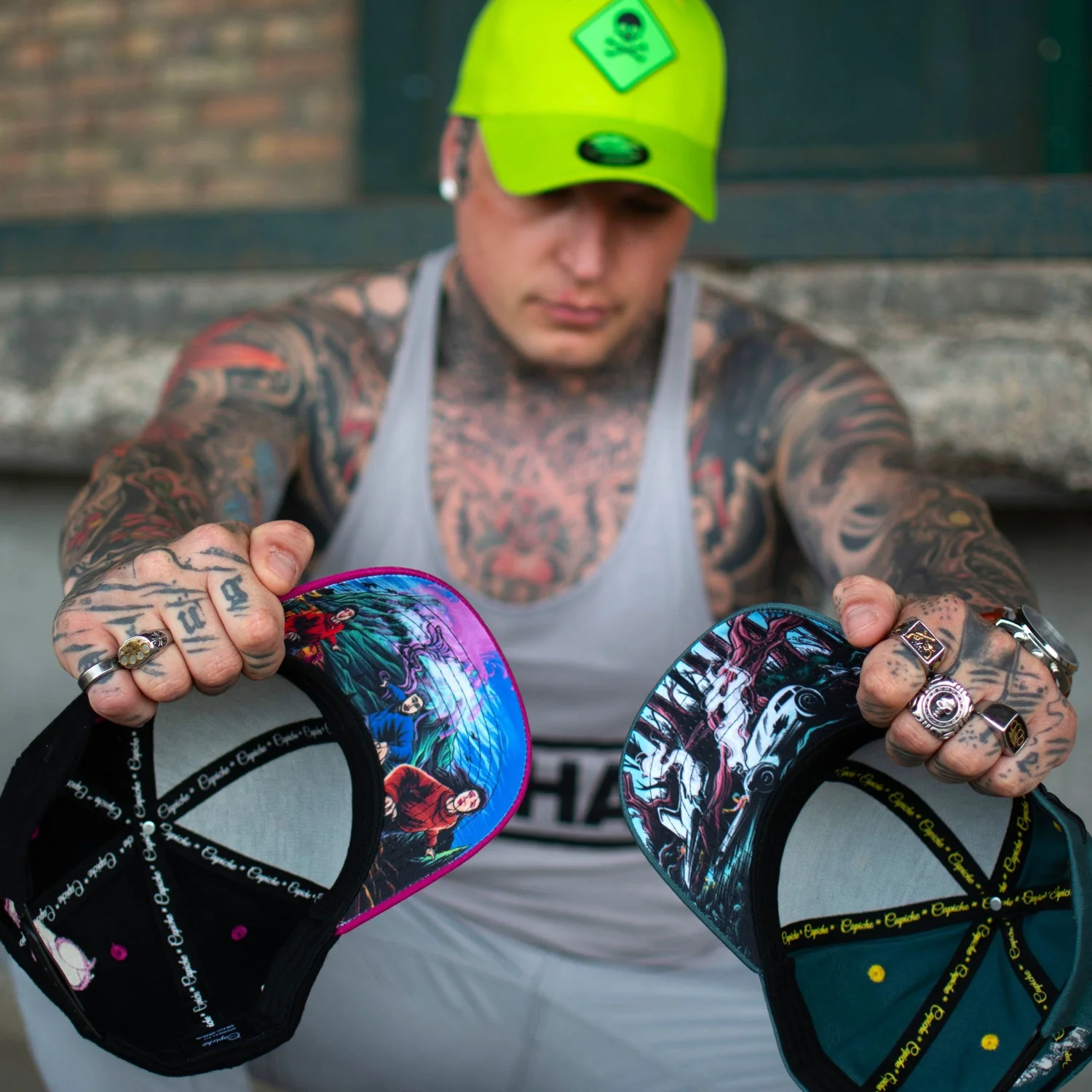 Mayday Curved Cap - Blue & Yellow Rubber - Image 9