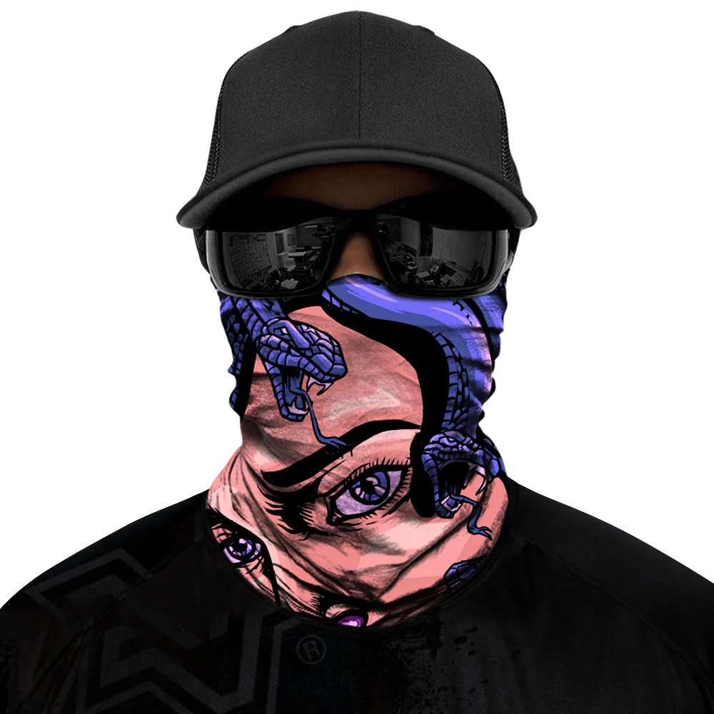 Medusa Biker Mask - Purple/Beige - Image 6