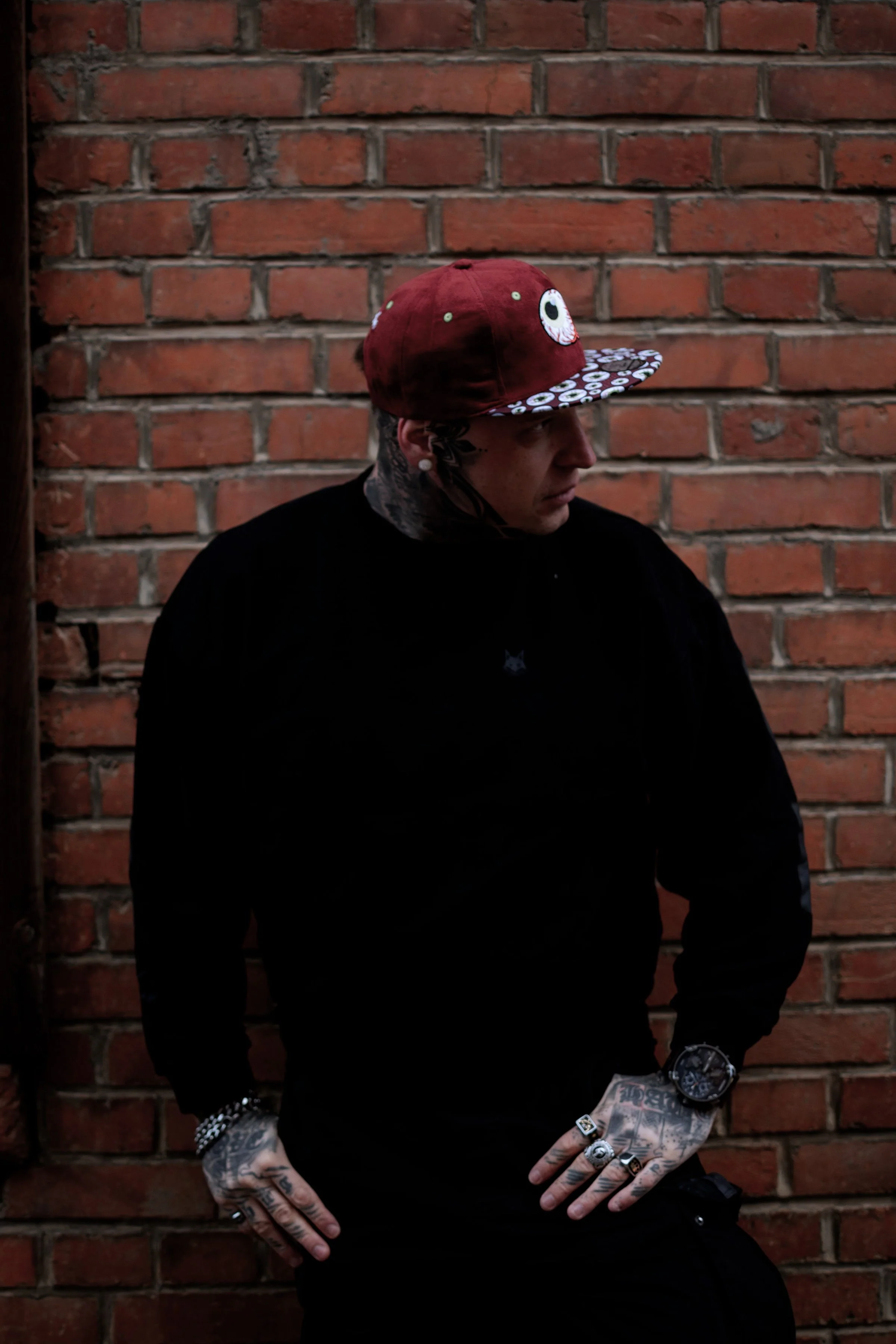 LIMITED EDITION Monster Vision Snapback - Burgundy Suede with Eyes - Image 12