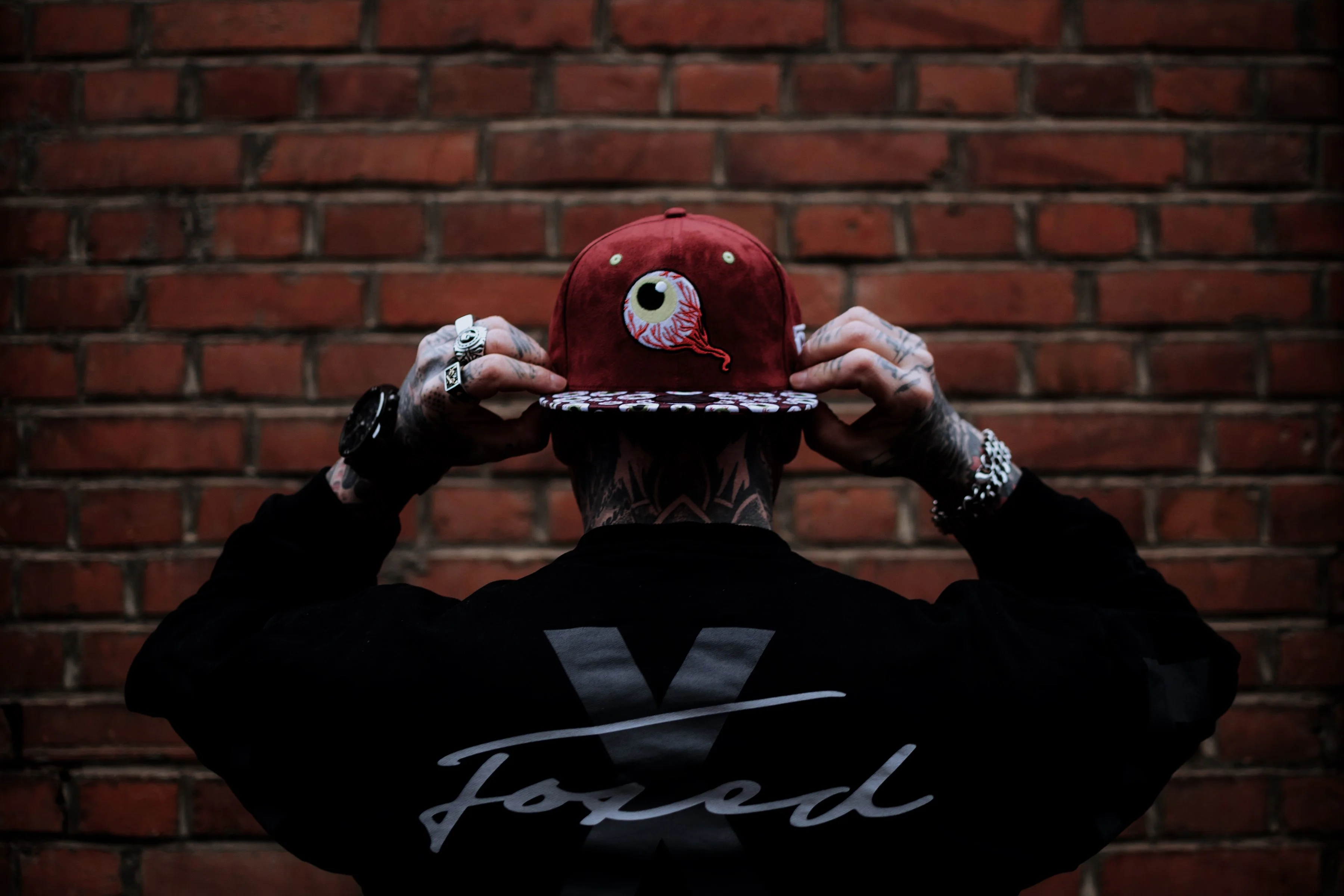 LIMITED EDITION Monster Vision Snapback - Burgundy Suede with Eyes - Image 6