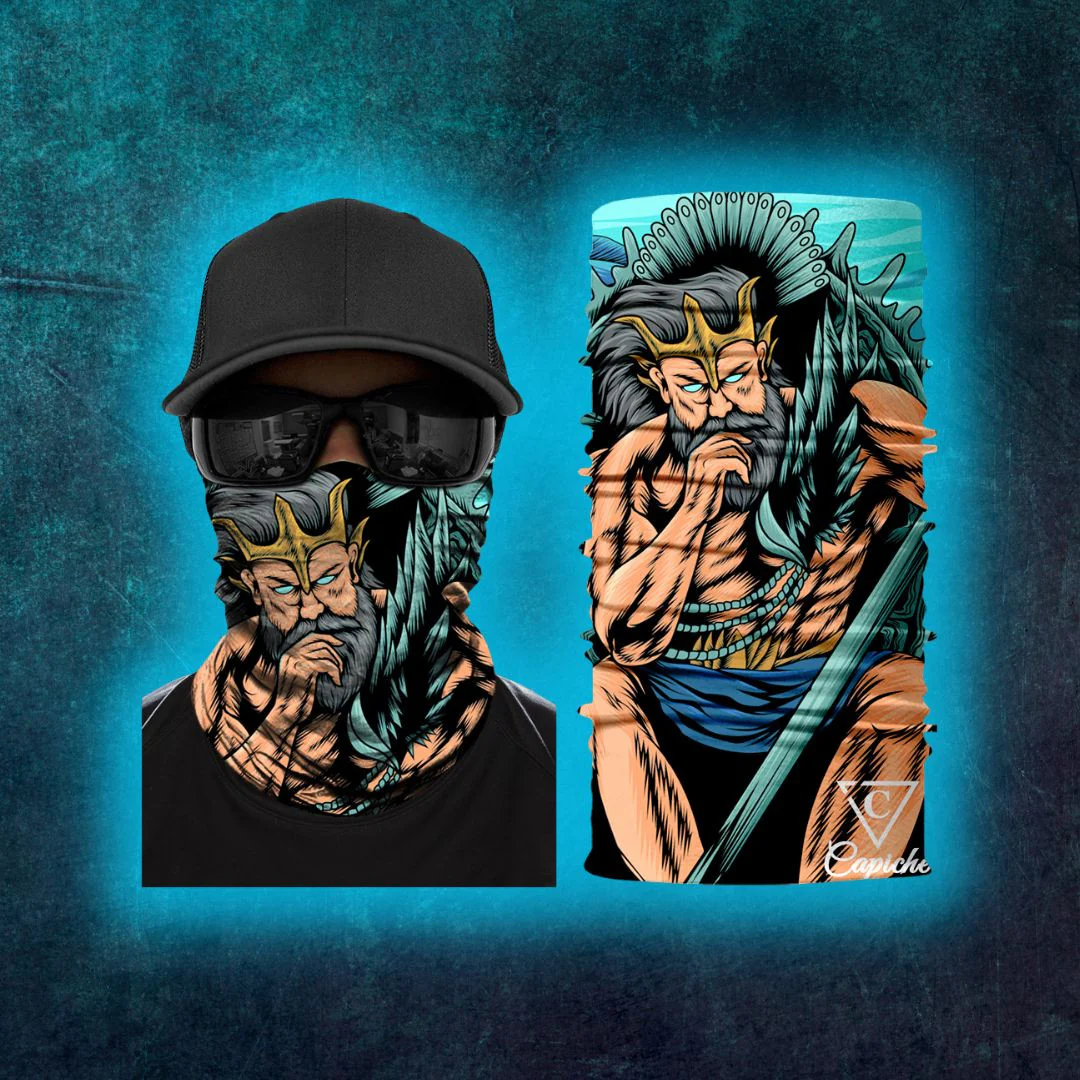 Njord Biker Mask - Blue/Beige - Image 3