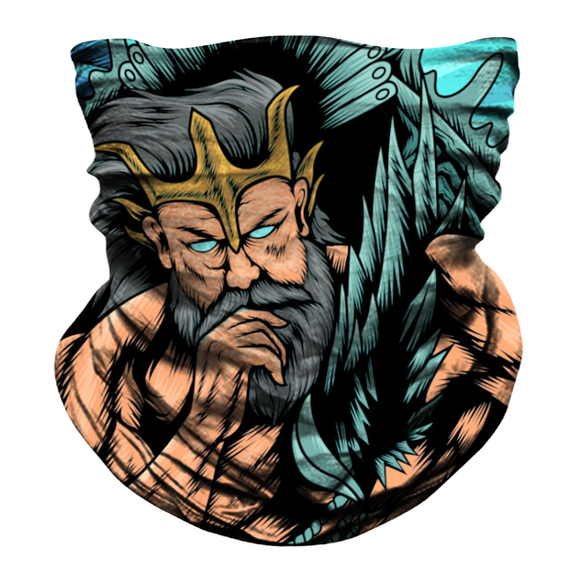Njord Biker Mask - Blue/Beige - Image 5