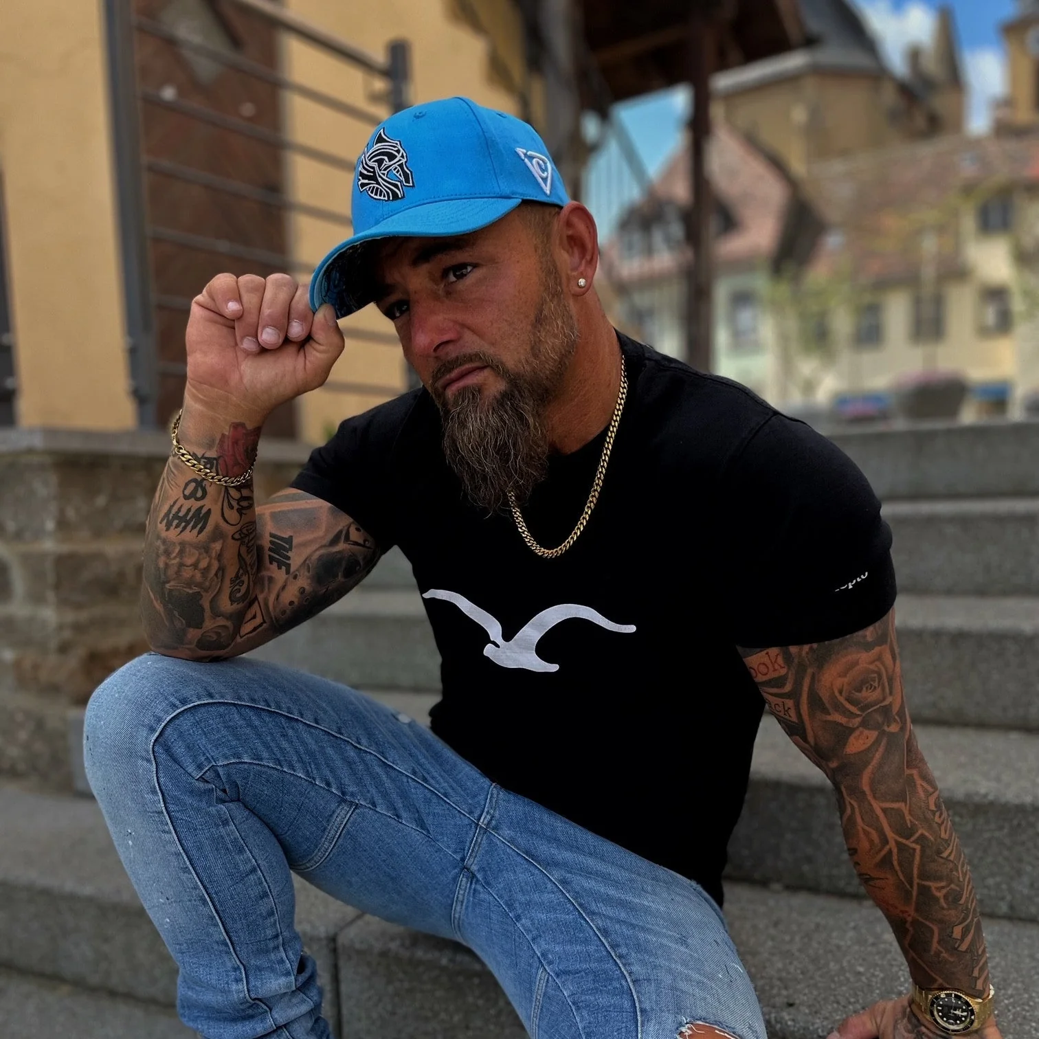 Njord Curved Baseball Cap - Blue - Image 6