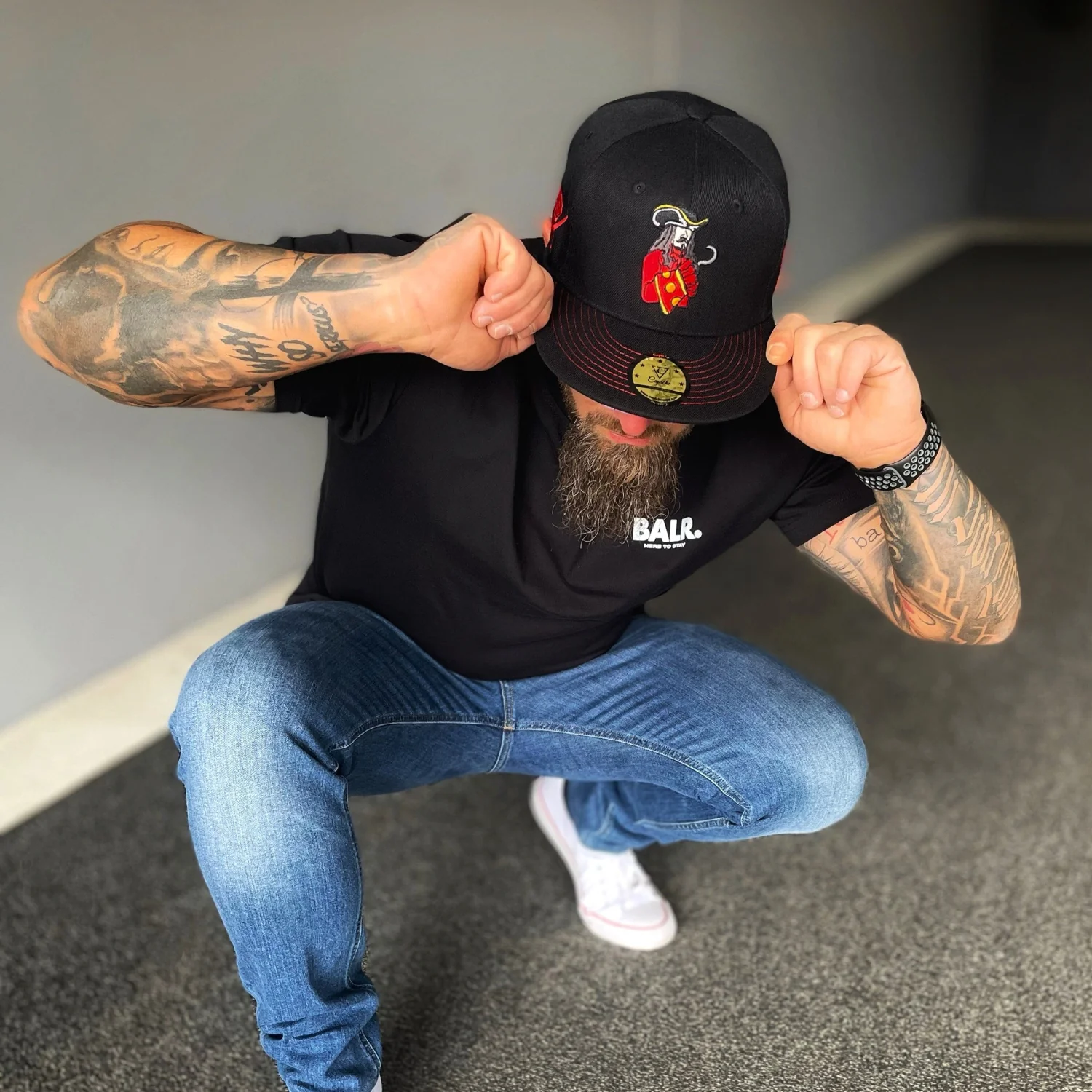 Pirates Snapback - Black & Red Stitches - Image 11