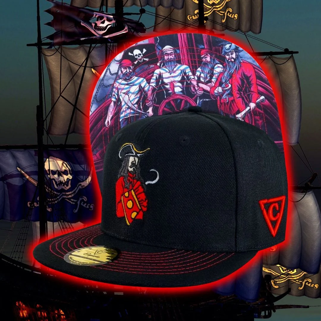 Pirates Snapback - Black & Red Stitches - Image 12