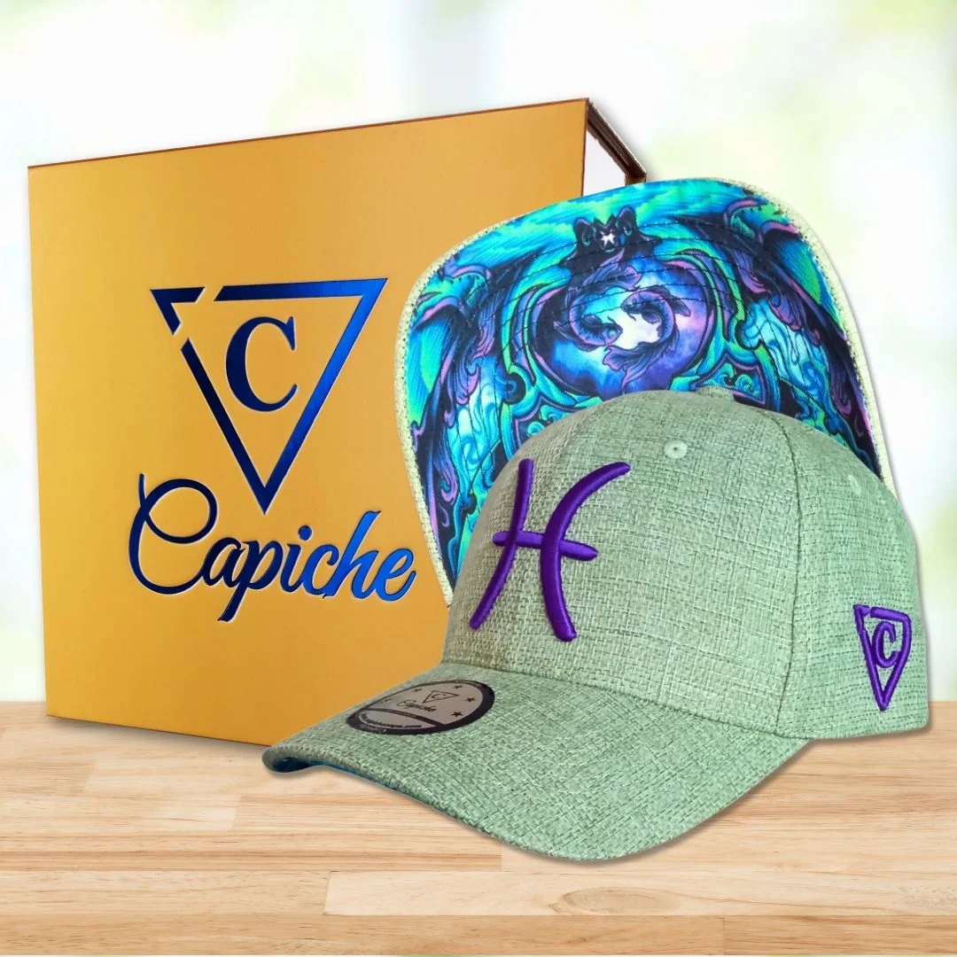 Pisces Curved Cap - Pale Green Thick Cotton - Image 3